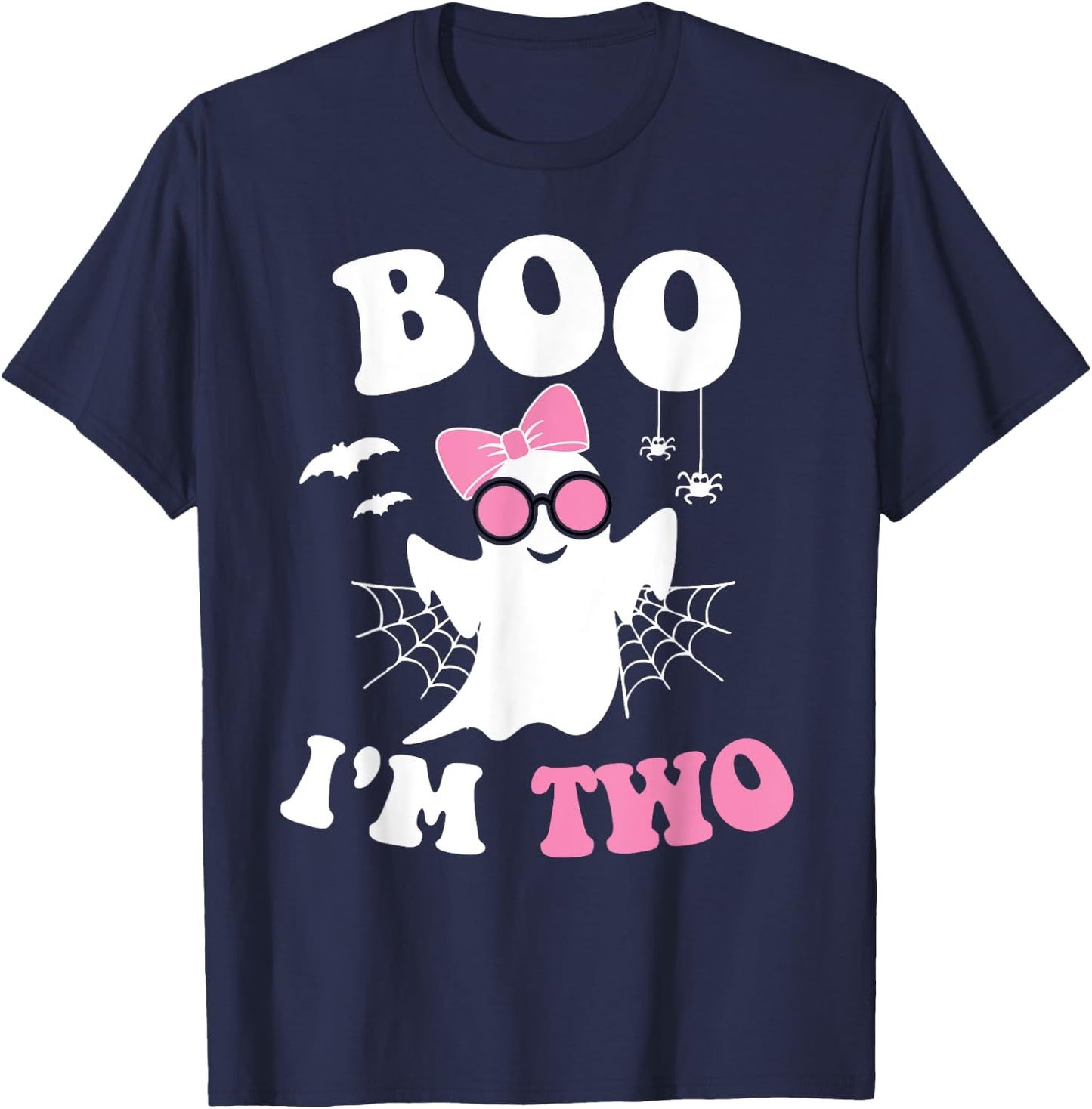 Boo I'm Two 2nd Birthday Halloween Birthday Ghost Groov T-Shirt - T-Shirt | Navy