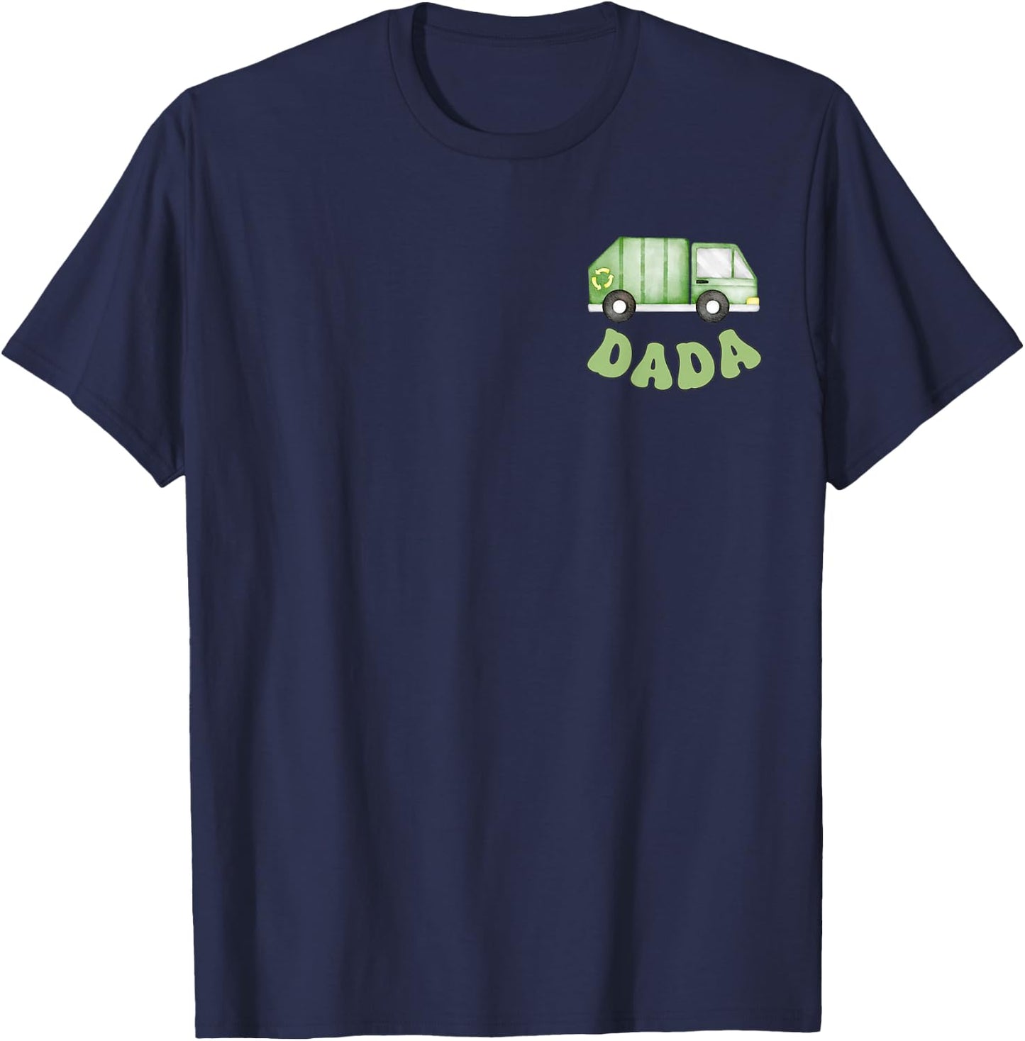 Garbage Truck Dada of The 1st Birthday Boy Family Matching T-Shirt - T-Shirt | Navy