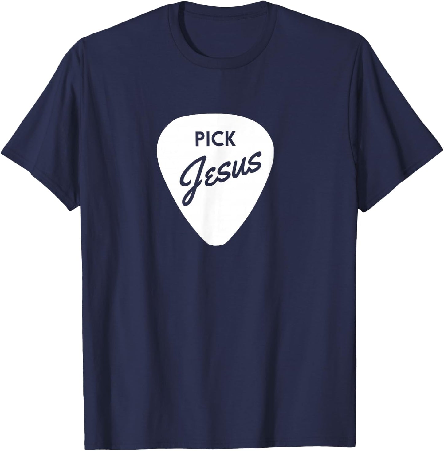 ChristianiTees: Guitar Pick Jesus T-Shirt - T-Shirt | Navy