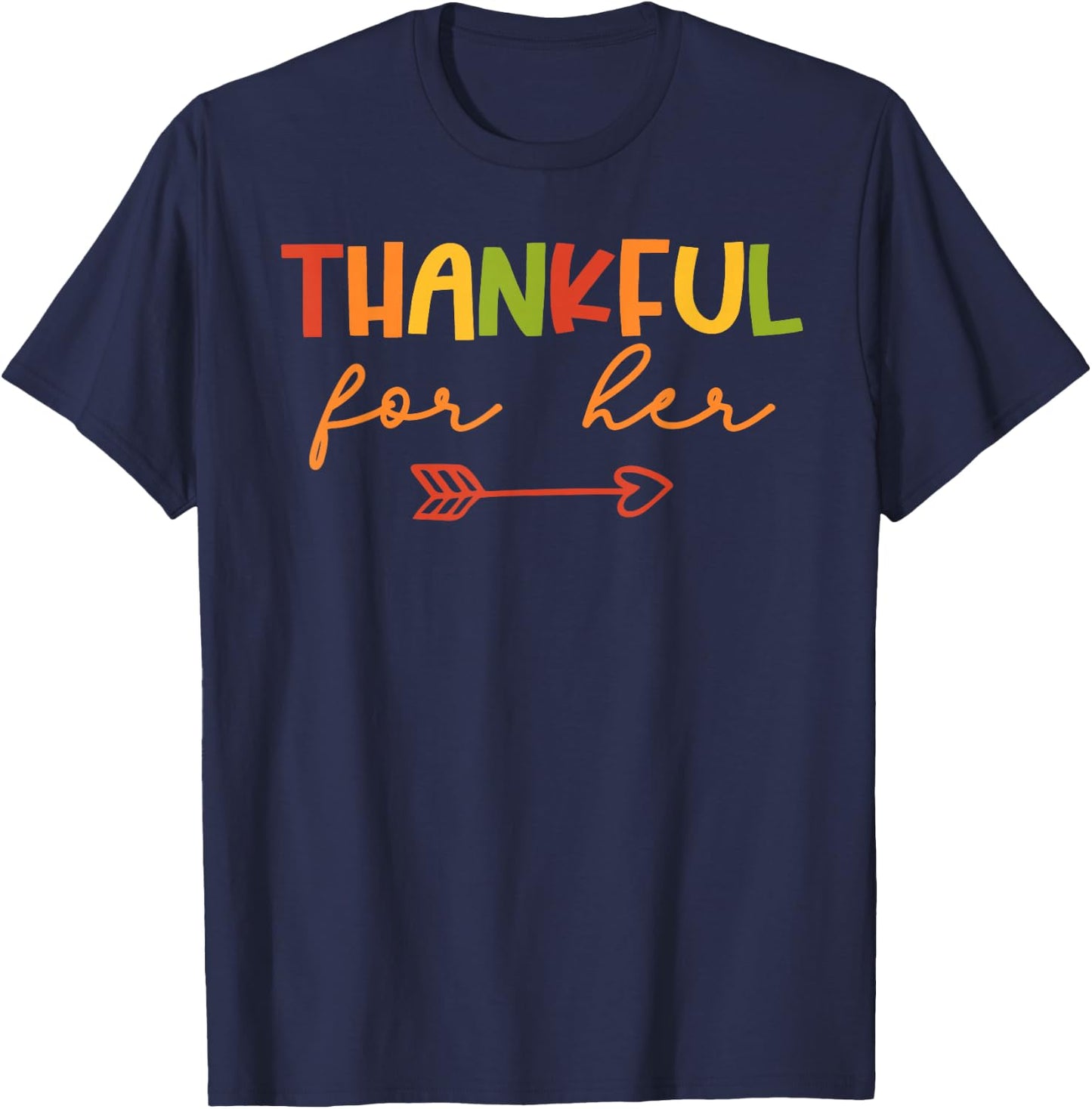 Thankful Thanksgiving Matching Couples Girlfriend T-Shirt - T-Shirt | Navy