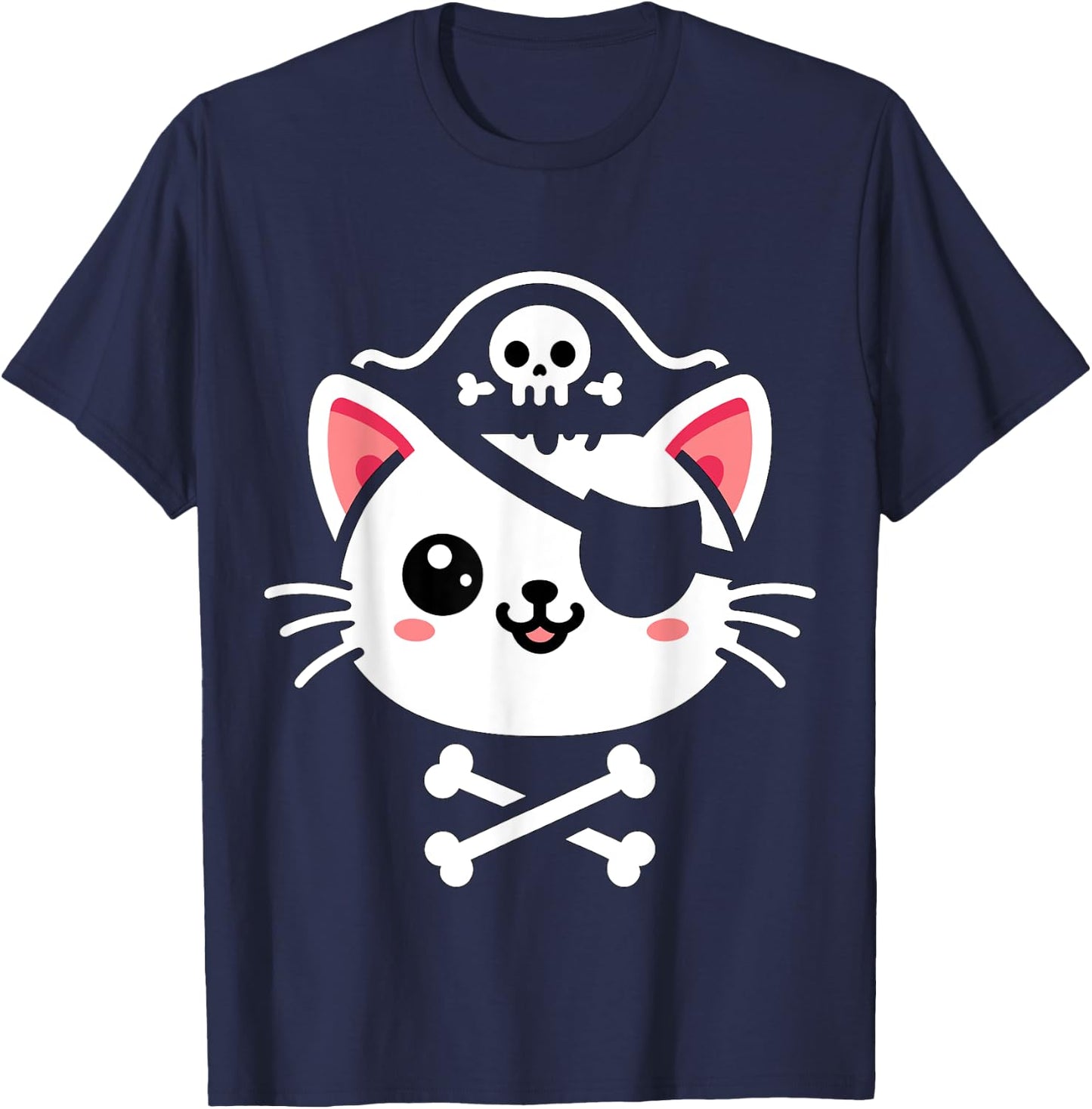 Pirate Cat Halloween Costume T-Shirt - T-Shirt | Navy