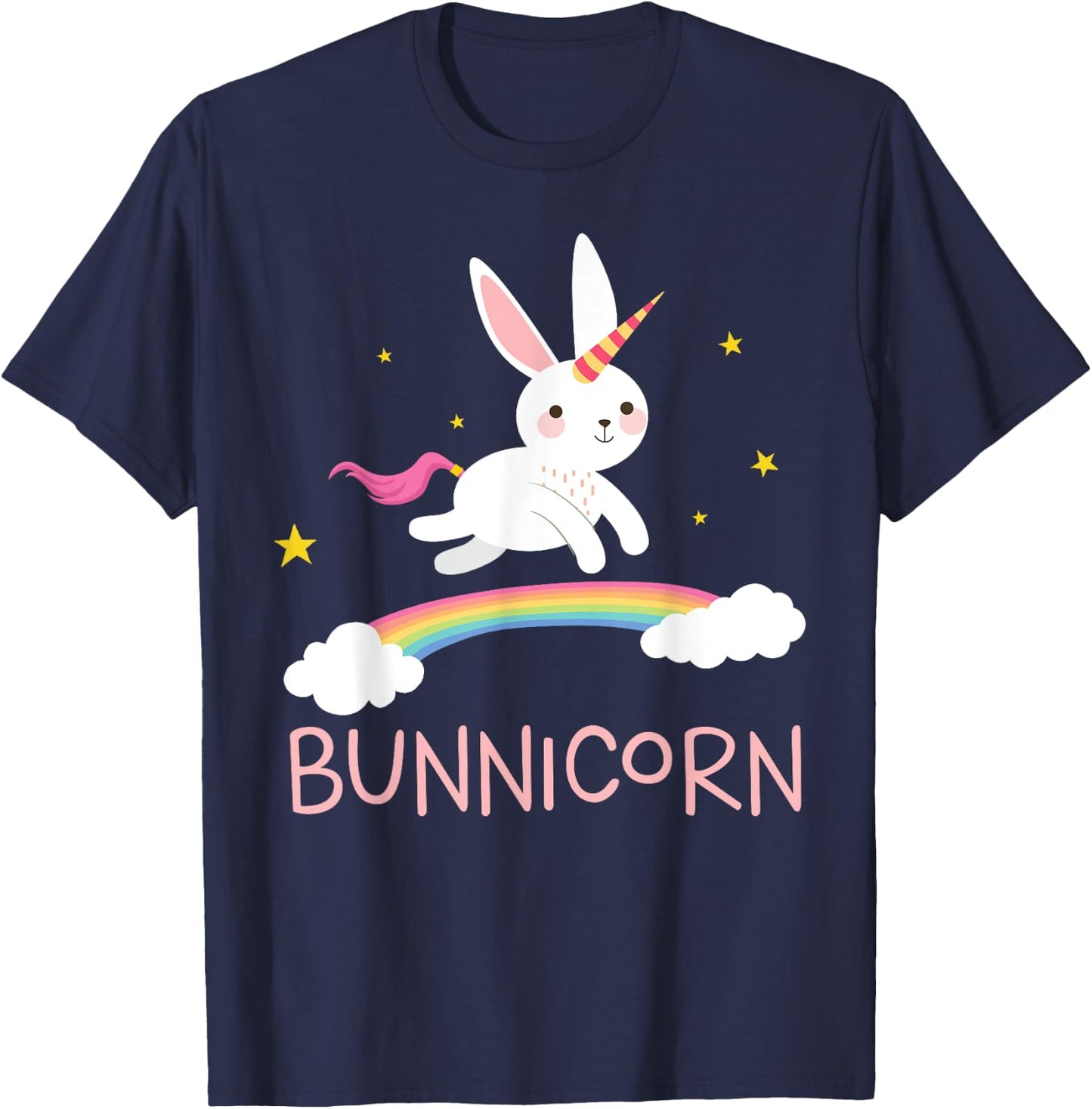 Unicorn Shirt Bunnicorn Bunny Rabbit Cute Men Women Kids T-Shirt - T-Shirt | Navy