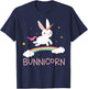 Unicorn Shirt Bunnicorn Bunny Rabbit Cute Men Women Kids T-Shirt - T-Shirt | Navy