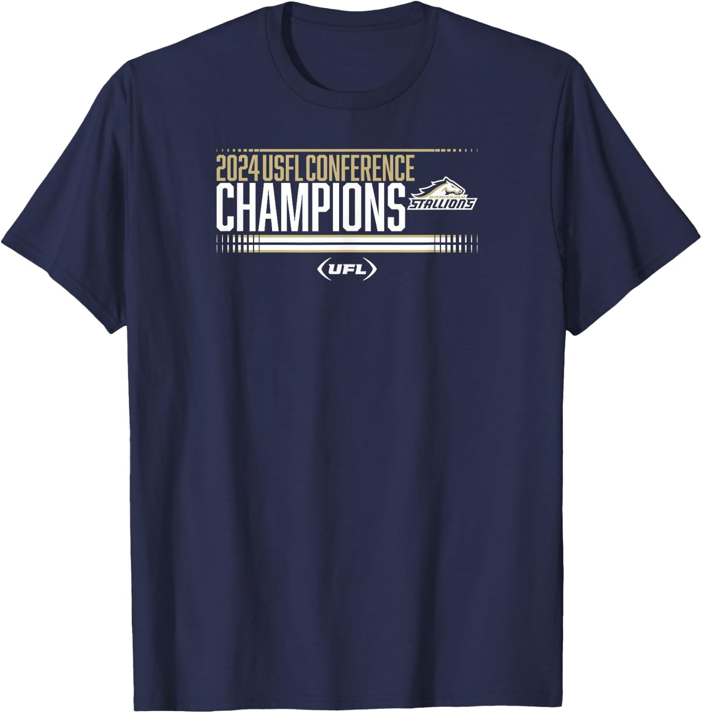 Birmingham Stallions - 2024 USFL Conference Champs - UFL T-Shirt - T-Shirt | Navy