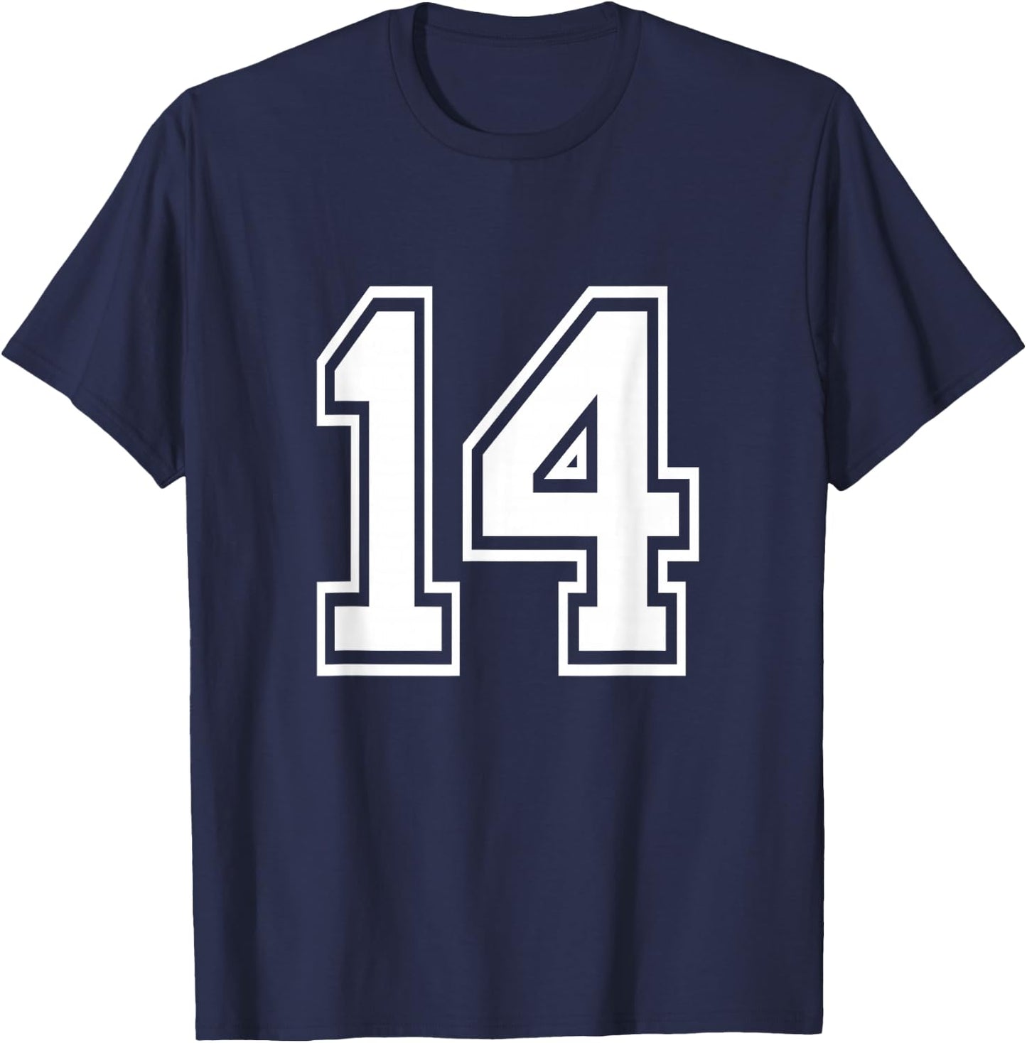 Number 14 Varsity Sports Team Jersey 14th Birthday 14 Years T-Shirt - T-Shirt | Navy