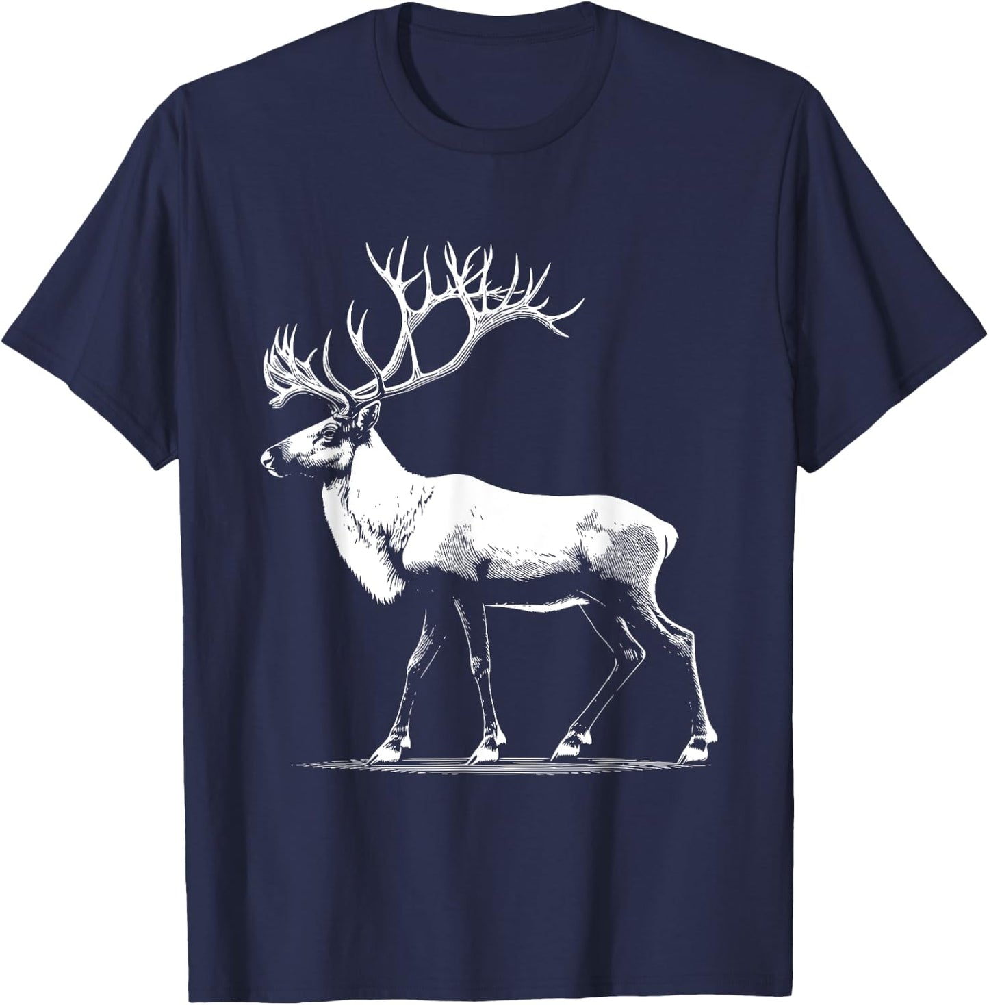 Caribou Dad Mom Lover - Monochromatic Caribou T-Shirt - T-Shirt | Navy