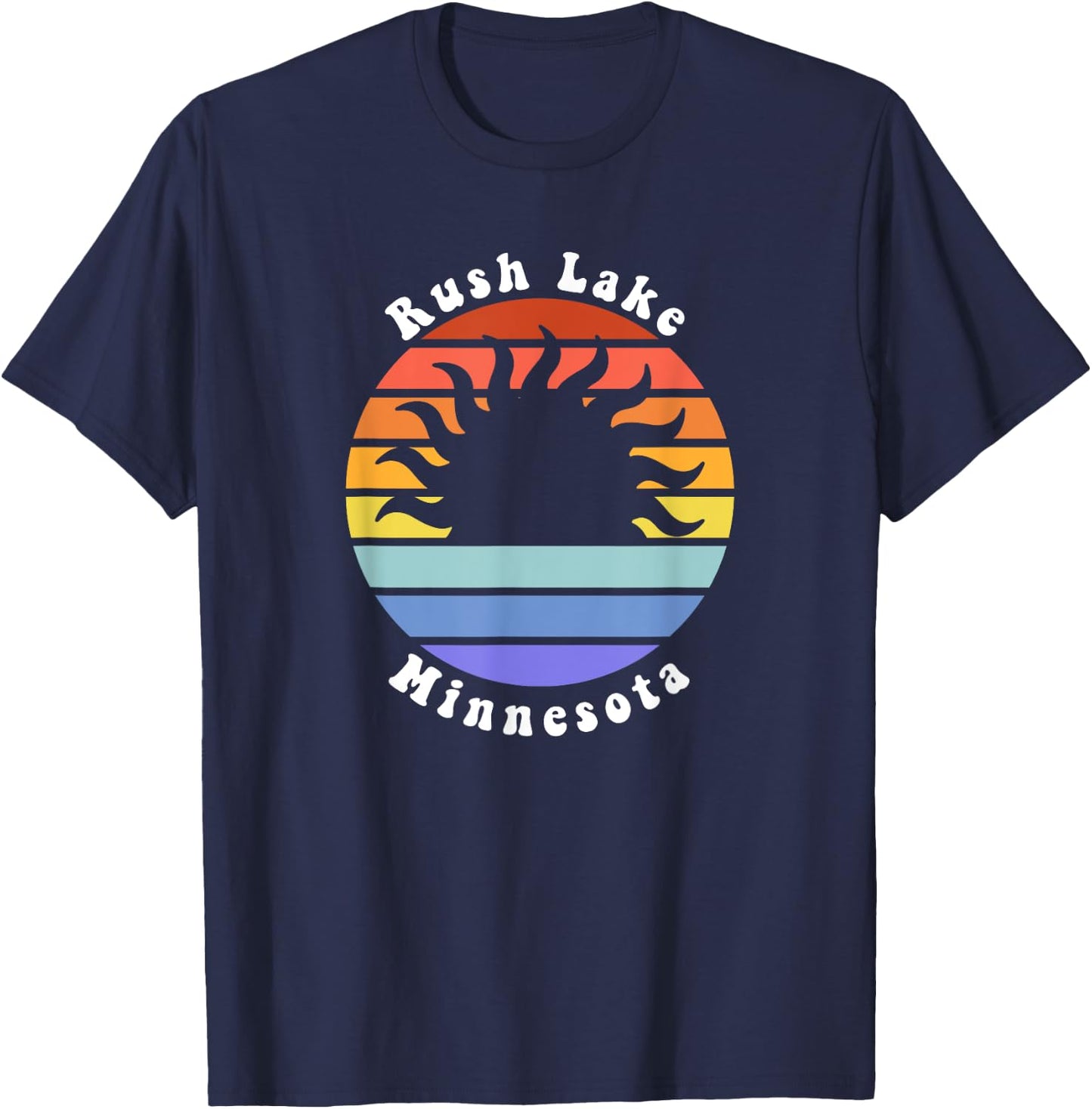 Rush Lake Minnesota MN Sunset Souvenir Vacation T-Shirt - T-Shirt | Navy