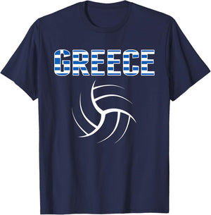 Greece Volleyball Lovers Jersey - Greek Flag Sport Fans T-Shirt - T-Shirt | Navy