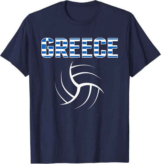 Greece Volleyball Lovers Jersey - Greek Flag Sport Fans T-Shirt - T-Shirt | Navy