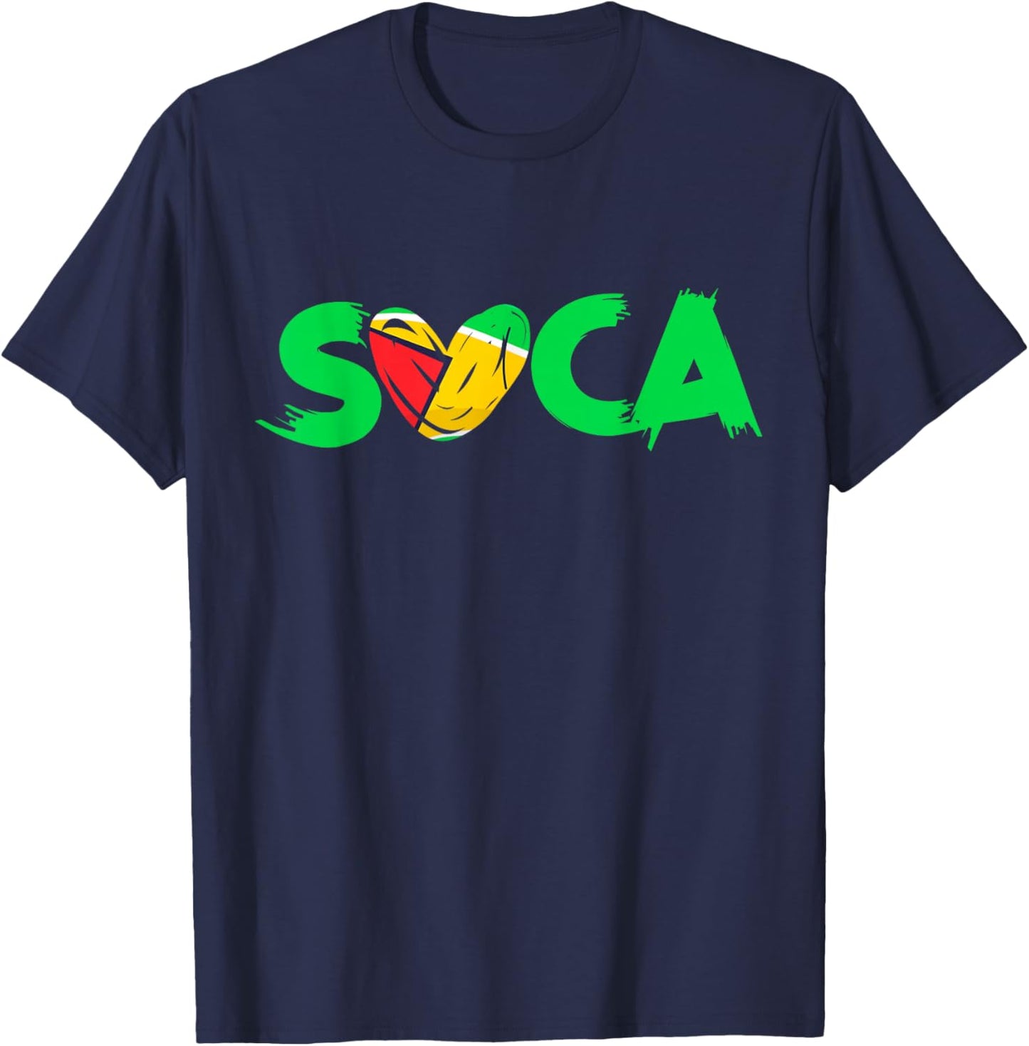 Soca Guyana Guyanese Flag Caribbean Carnival Party T-Shirt - T-Shirt | Navy