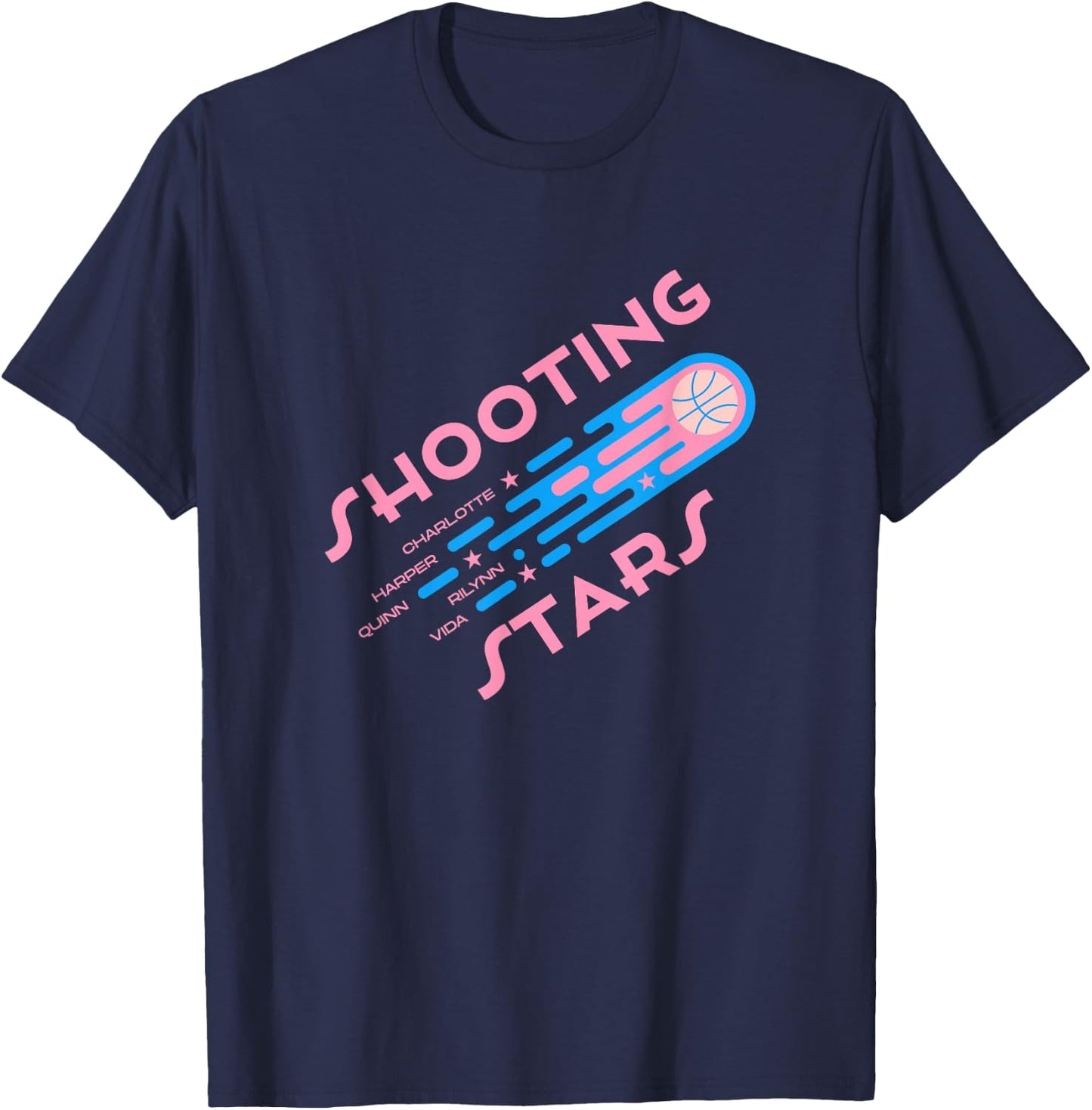 Shooting Stars Basketball T-Shirt - T-Shirt | Navy