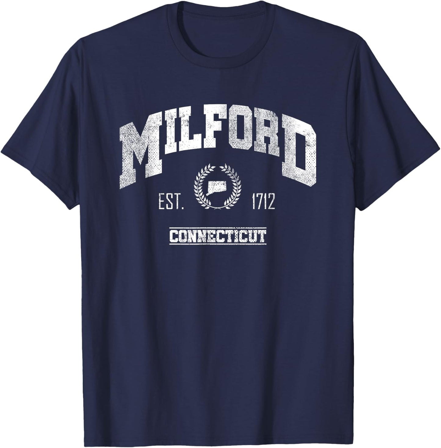 Milford CT | Connecticut | Vintage Throwback T-Shirt - T-Shirt | Navy