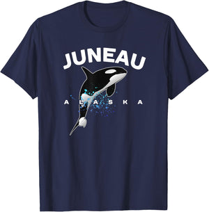 JUNEAU ALASKA Orca Killer Whale Watching Camping Vacation T-Shirt - T-Shirt | Navy