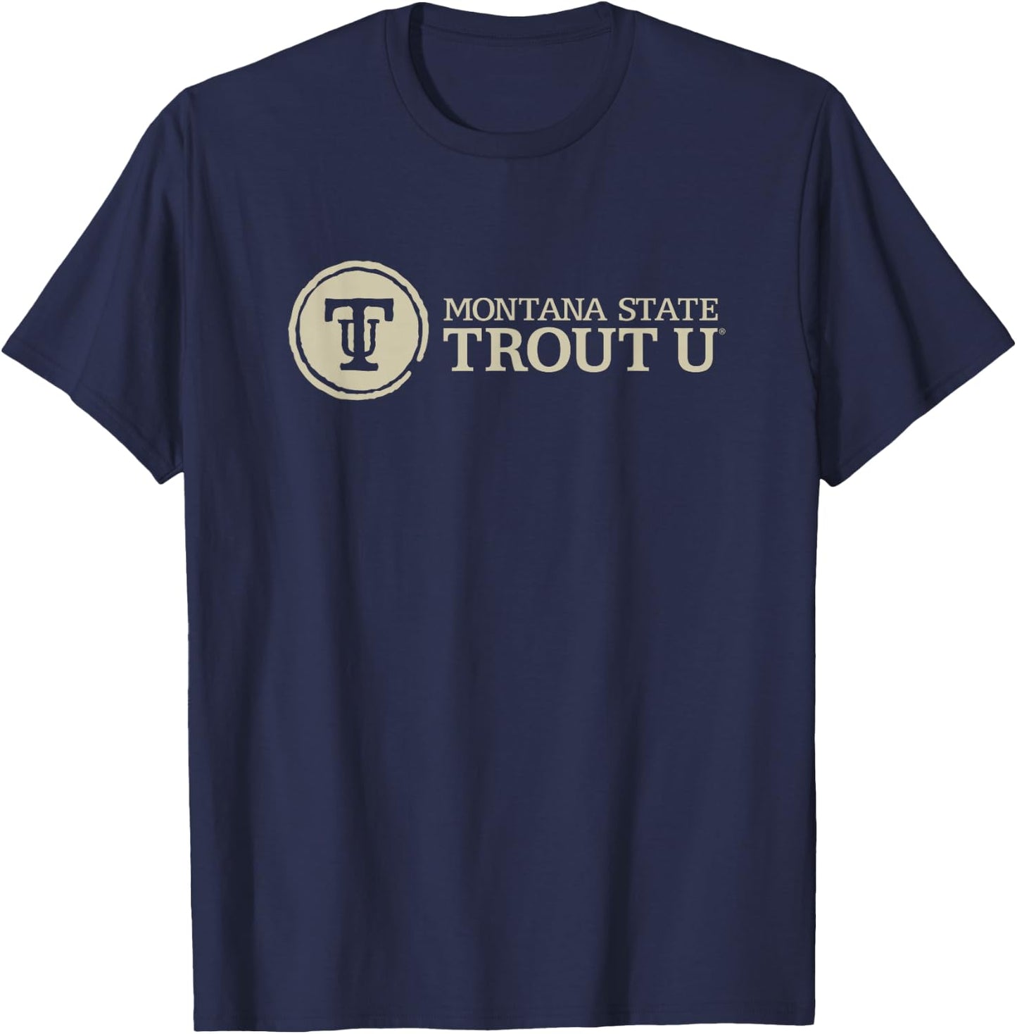 Montana State University Bobcats Trout U Horizontal T-Shirt - T-Shirt | Navy
