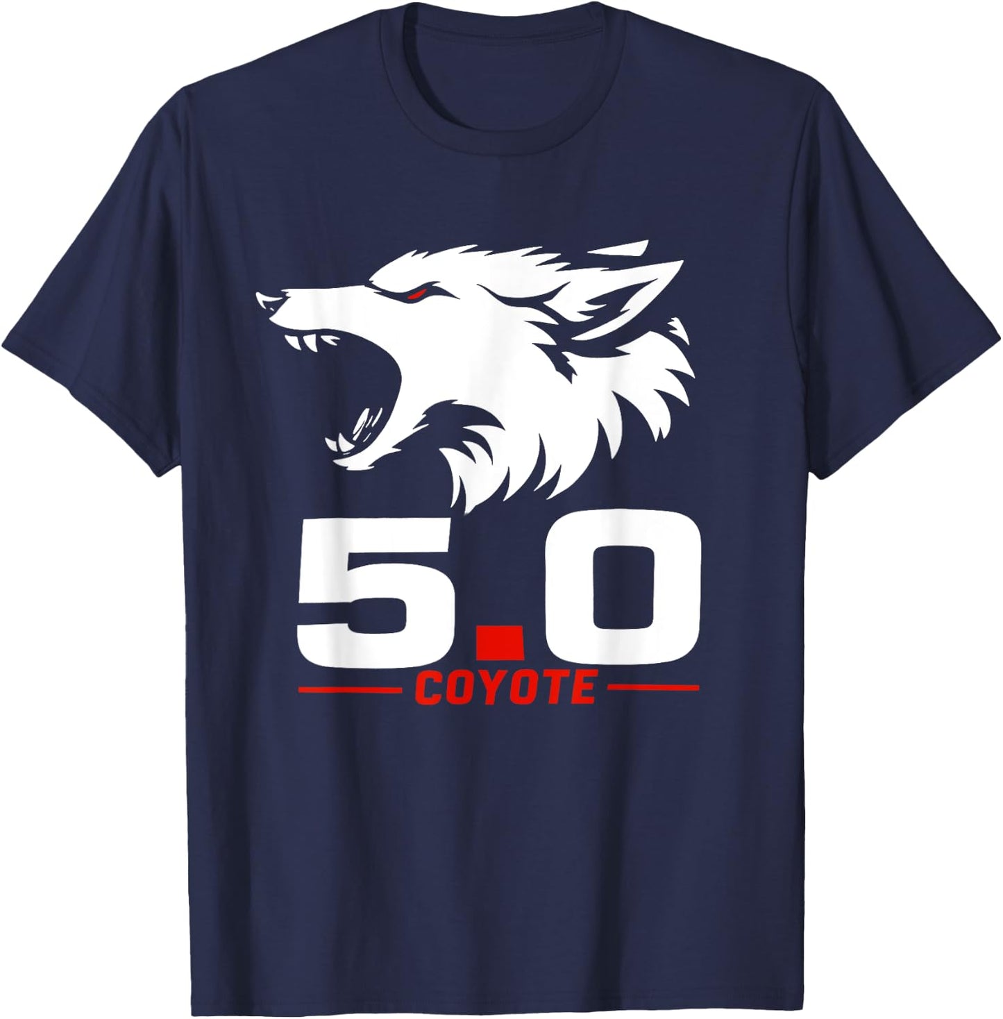 5.0 Coyote Distressed Gift For Adorable Animals Lovers T-Shirt - T-Shirt | Navy