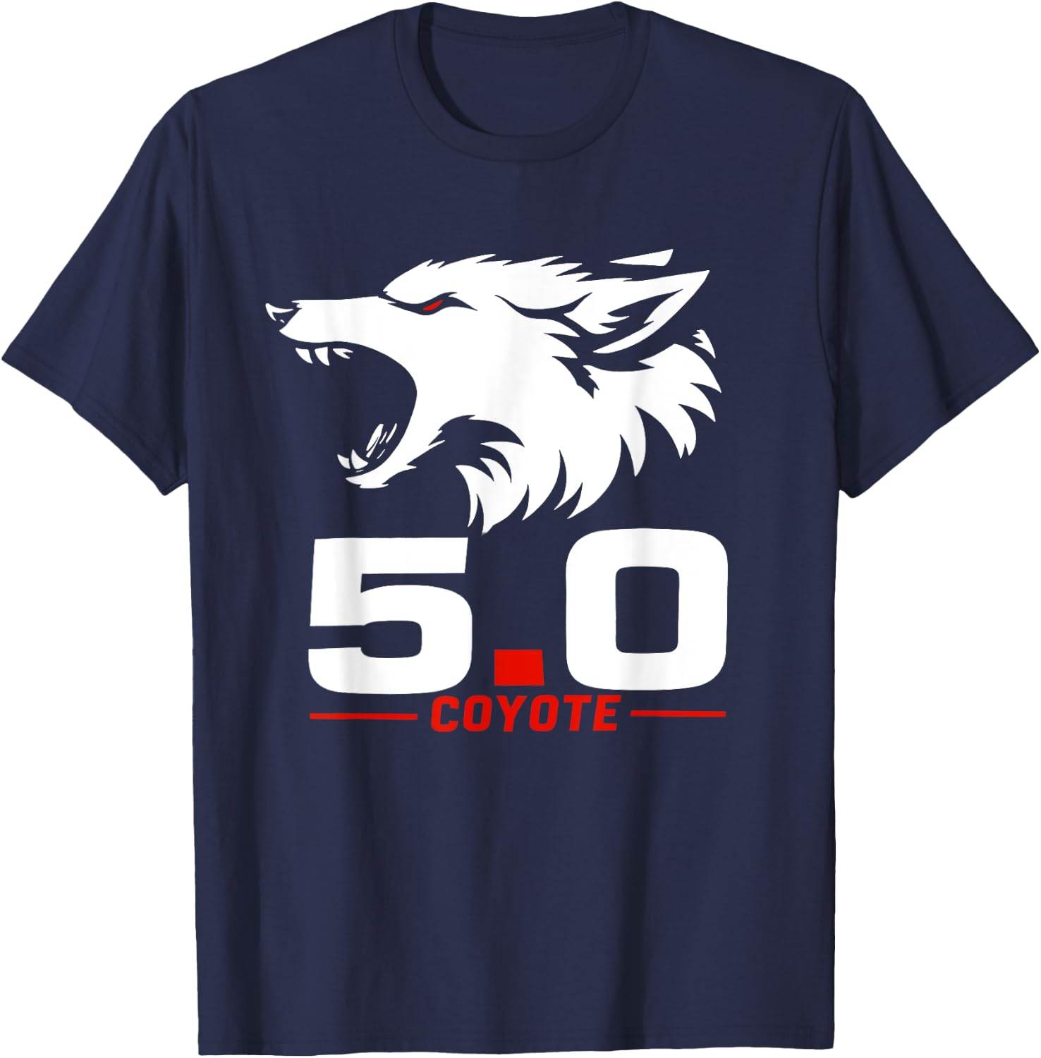 5.0 Coyote Distressed Gift For Adorable Animals Lovers T-Shirt - T-Shirt | Navy