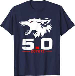 5.0 Coyote Distressed Gift For Adorable Animals Lovers T-Shirt - T-Shirt | Navy