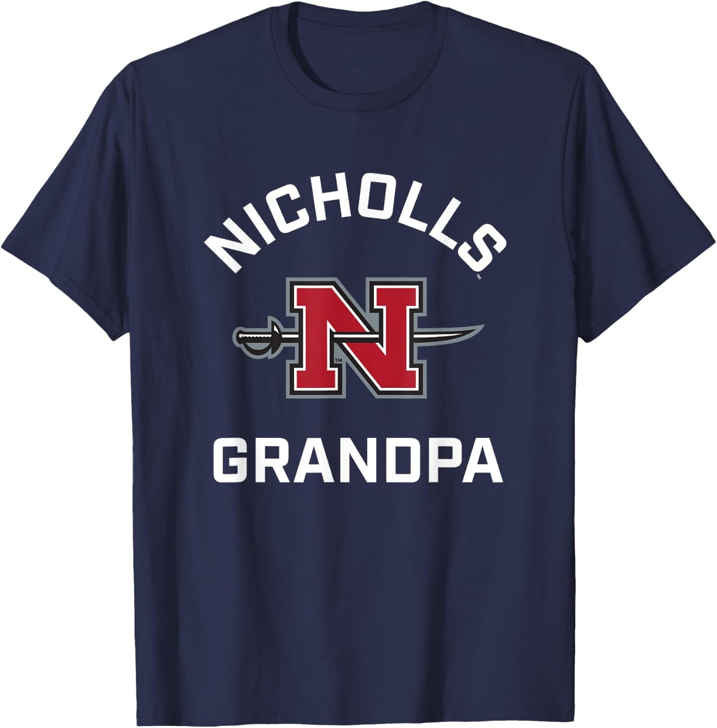 Nicholls State University Colonels Arched Grandpa T-Shirt - T-Shirt | Navy