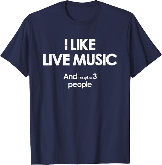 LIVE MUSIC Concert T Maybe 3 People T-Shirt - T-Shirt | Navy