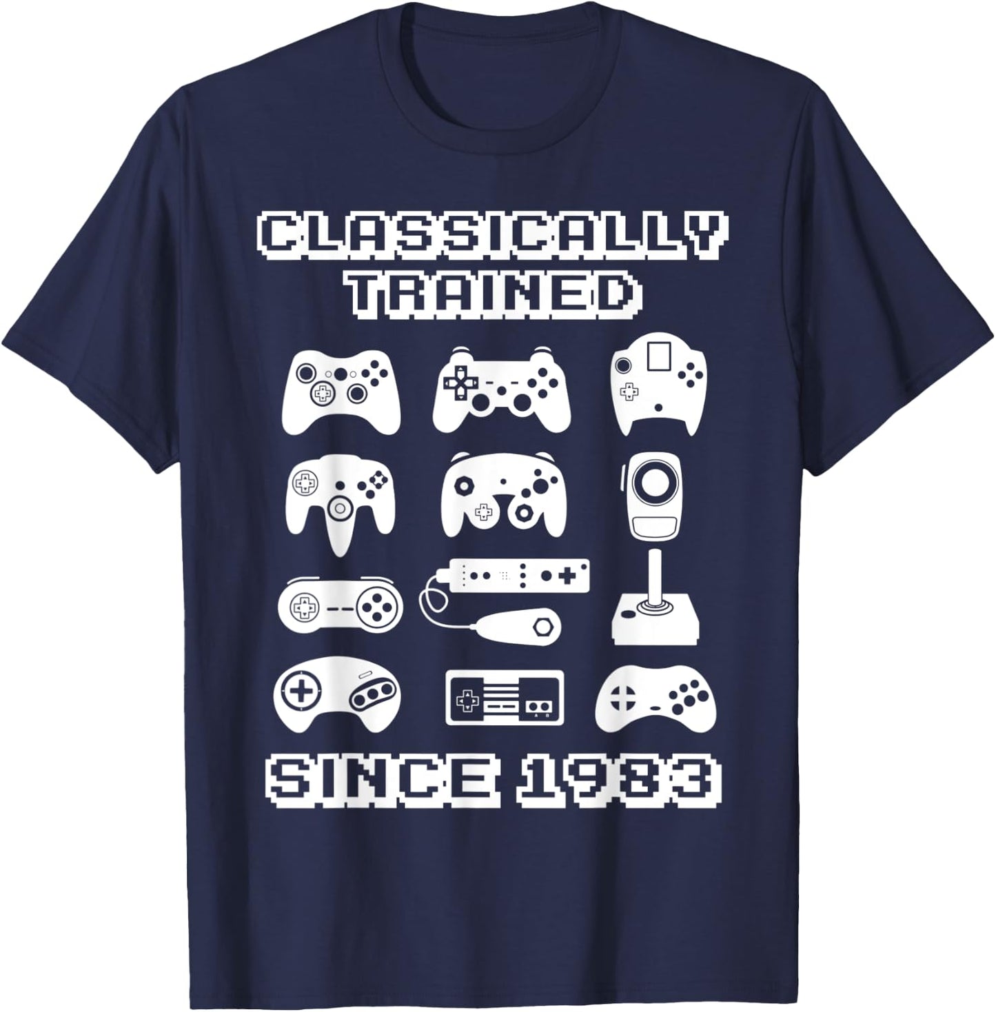 1983 Old School Video Game Theme Birthday Gift Men Women T-Shirt - T-Shirt | Navy