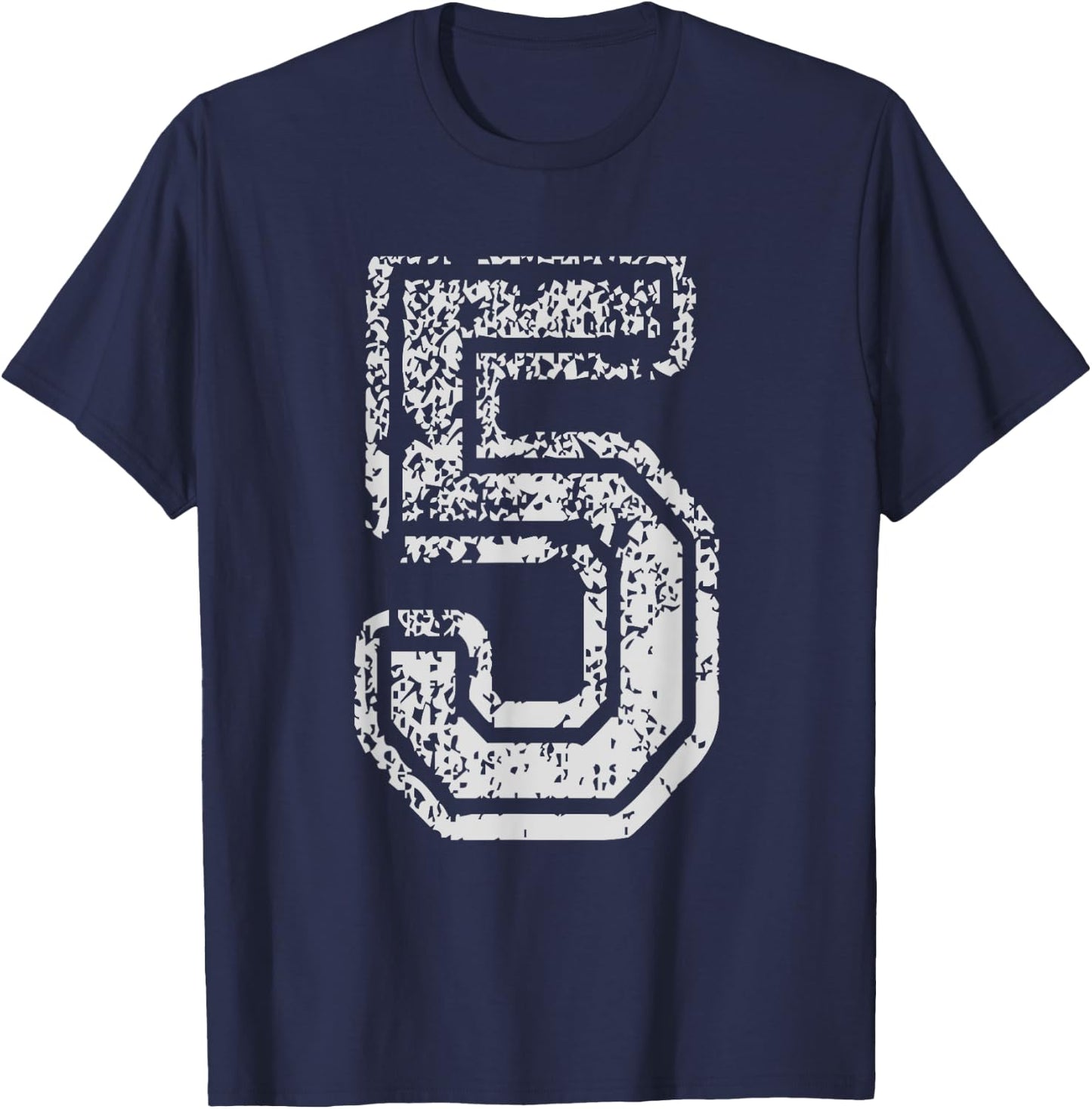 Team Jersey Uniforms Number 5 Five School Sports Birthdays T-Shirt - T-Shirt | Navy