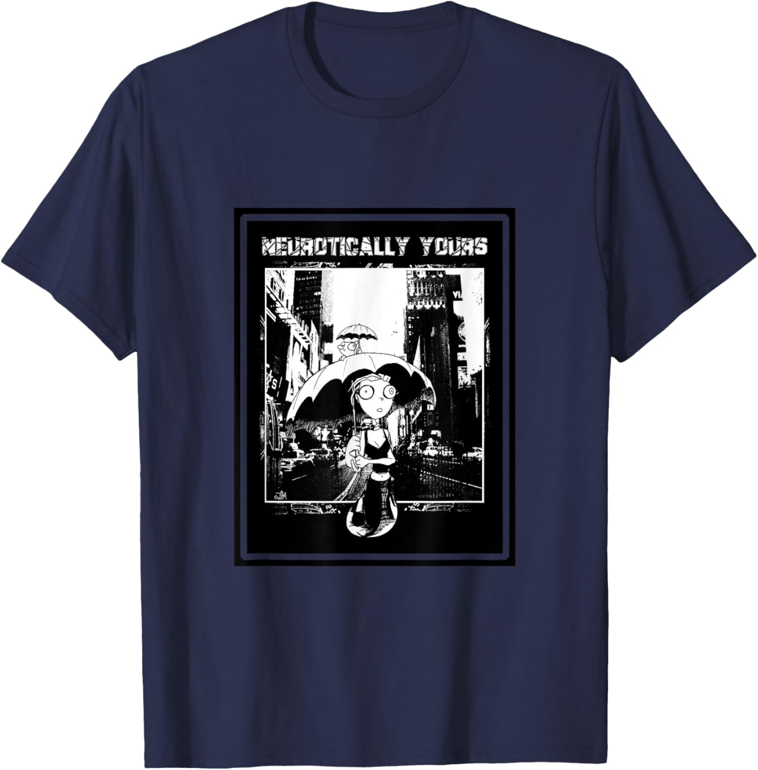 Neurotically Yours: comic style T-Shirt - T-Shirt | Navy