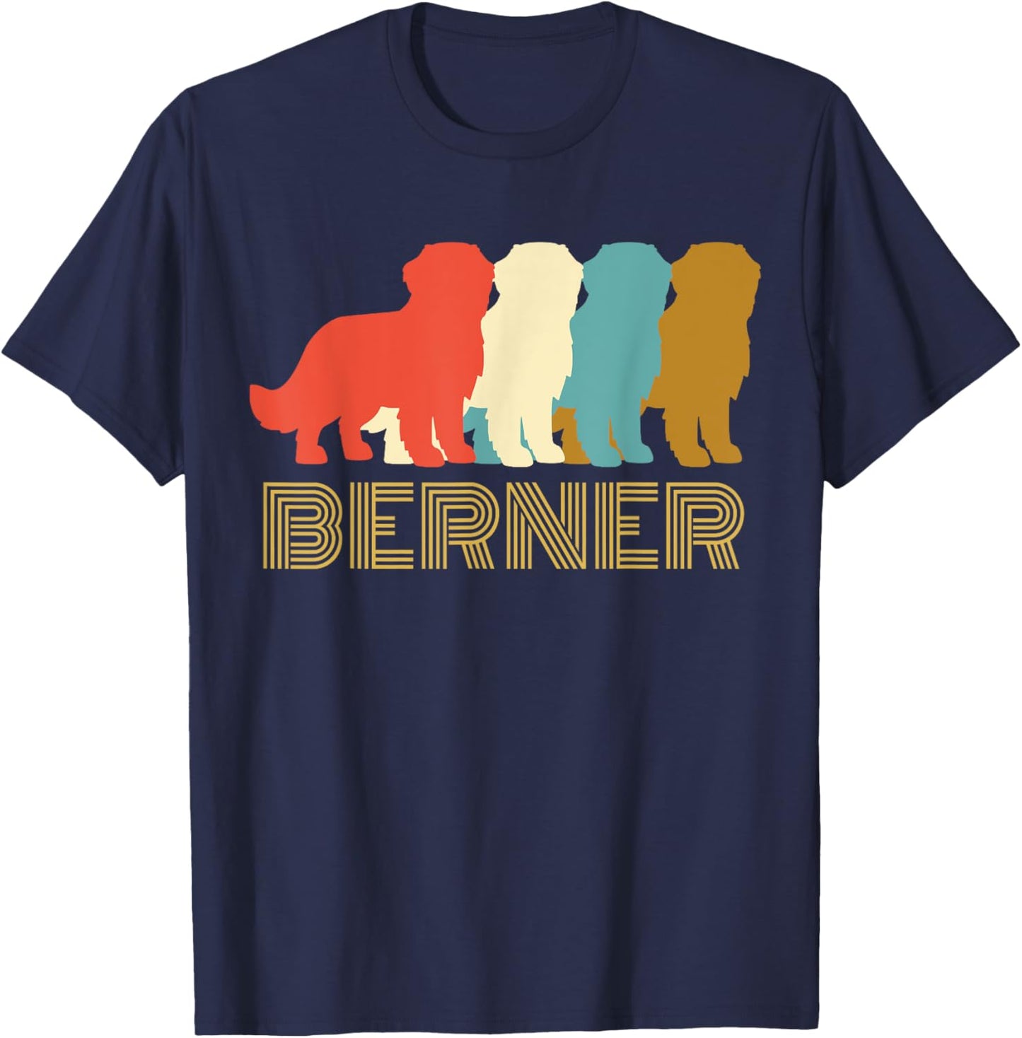 Vintage Bernese Mountain Dog , I Love My Berner T-Shirt - T-Shirt | Navy