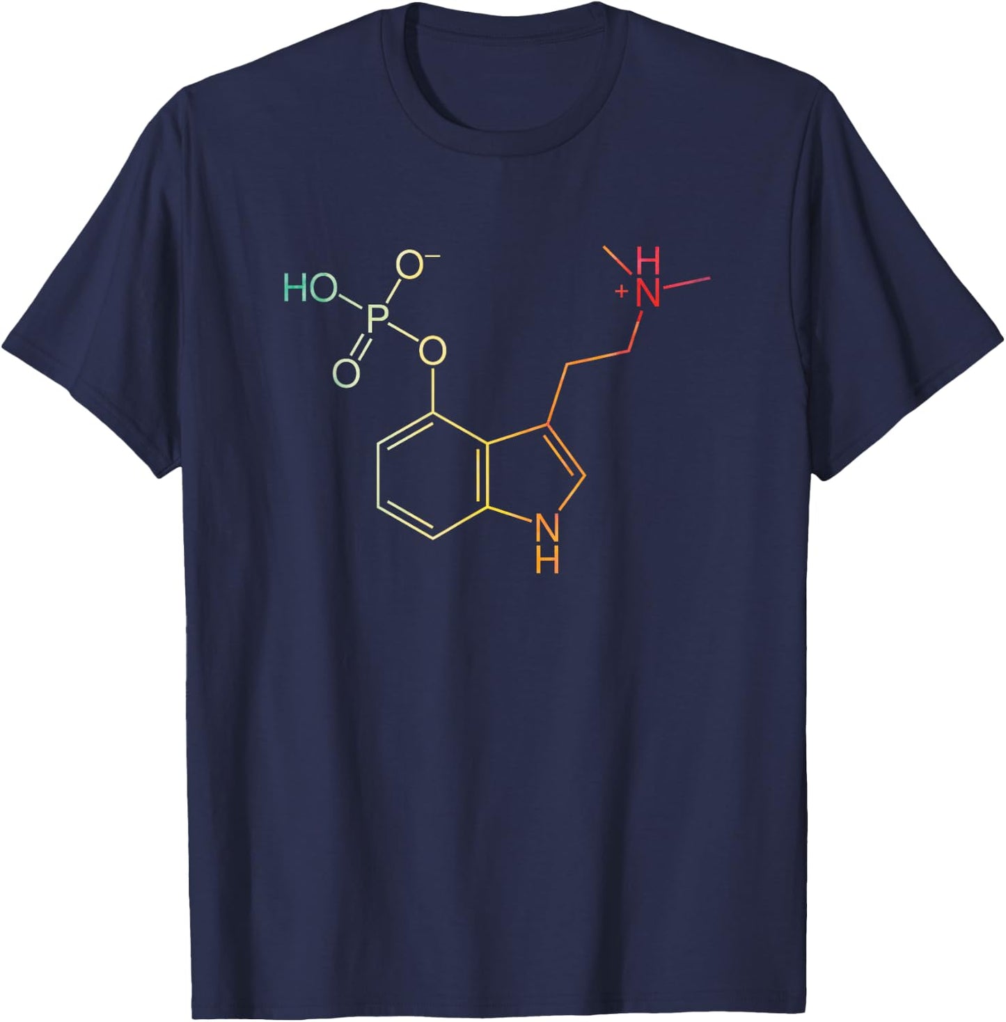 Psilocybin Molecule Chemical Structure Magic Mushroom Drugs T-Shirt - T-Shirt | Navy