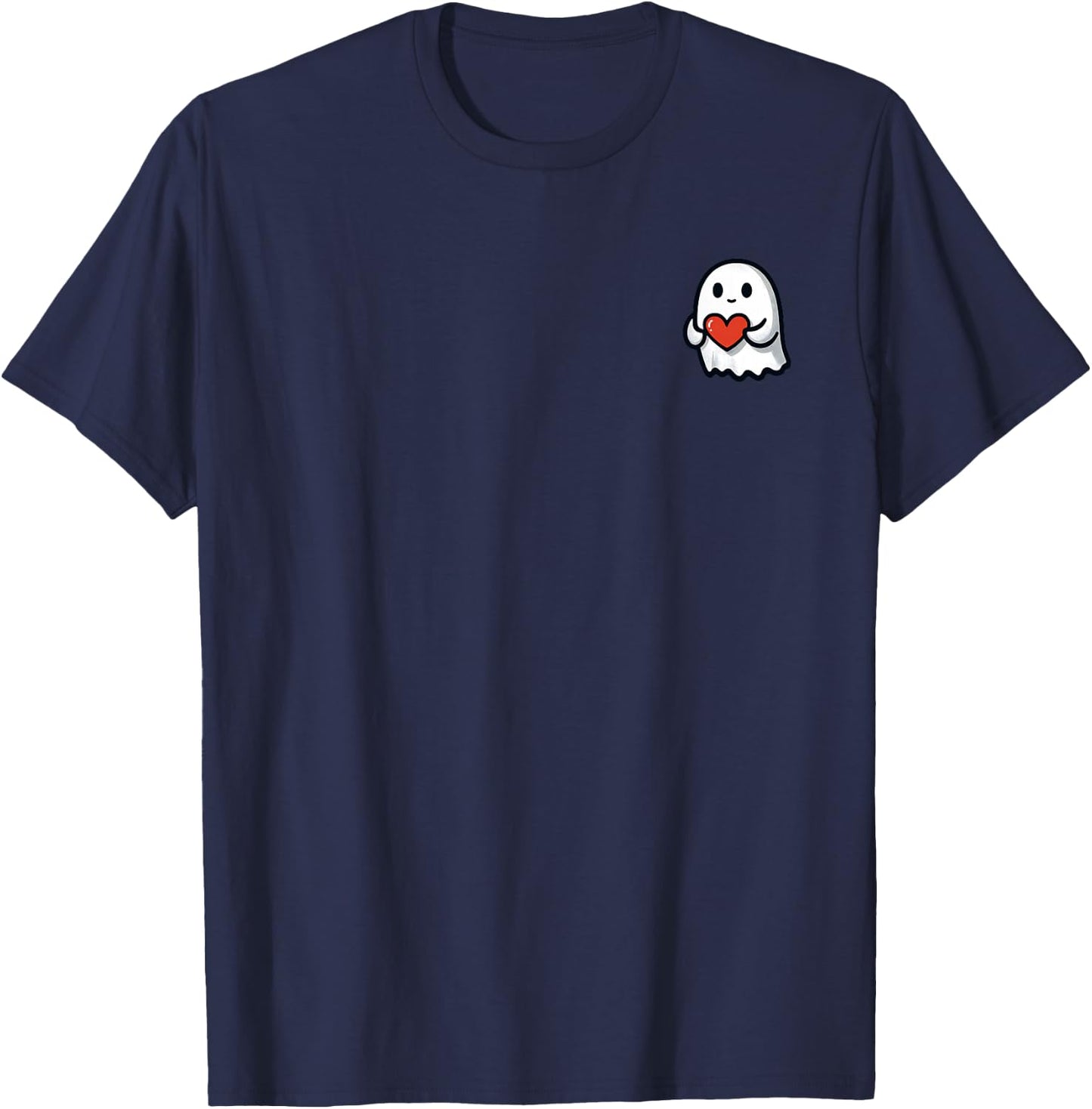 Valentines Day Ghost Heart Pocket Cute My Boo Halloween T-Shirt - T-Shirt | Navy