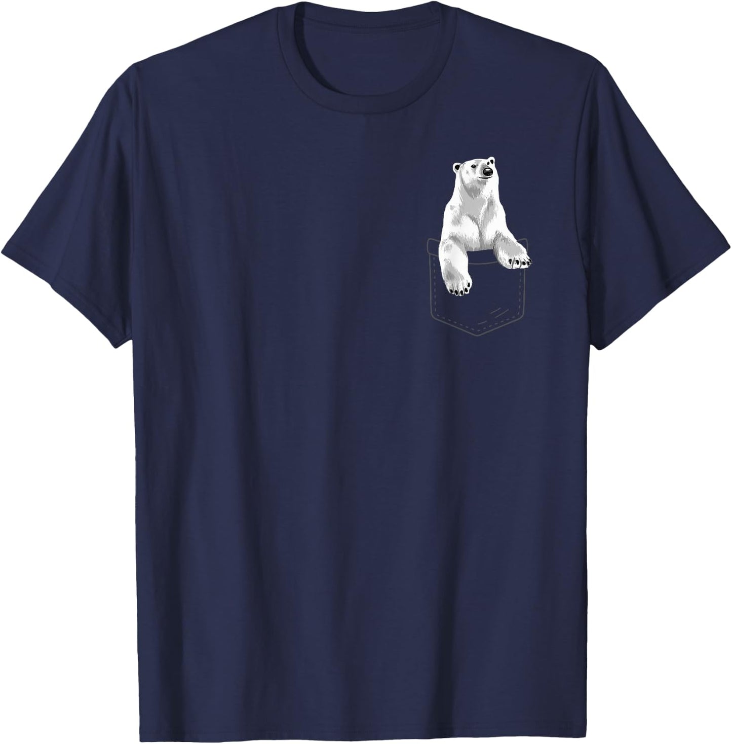 Cute Polar Bear Women Arctic Bears Pocket Animal T-Shirt - T-Shirt | Navy