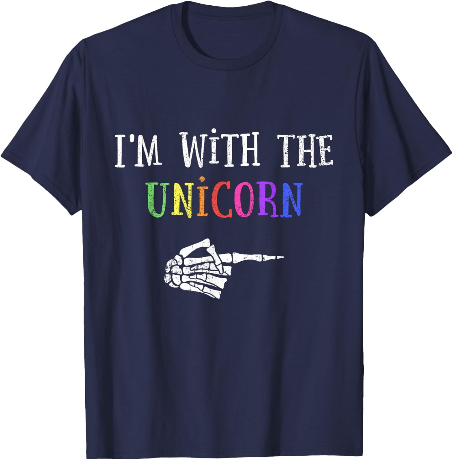 Im with unicorn matching partner couple costume halloween T-Shirt - T-Shirt | Navy