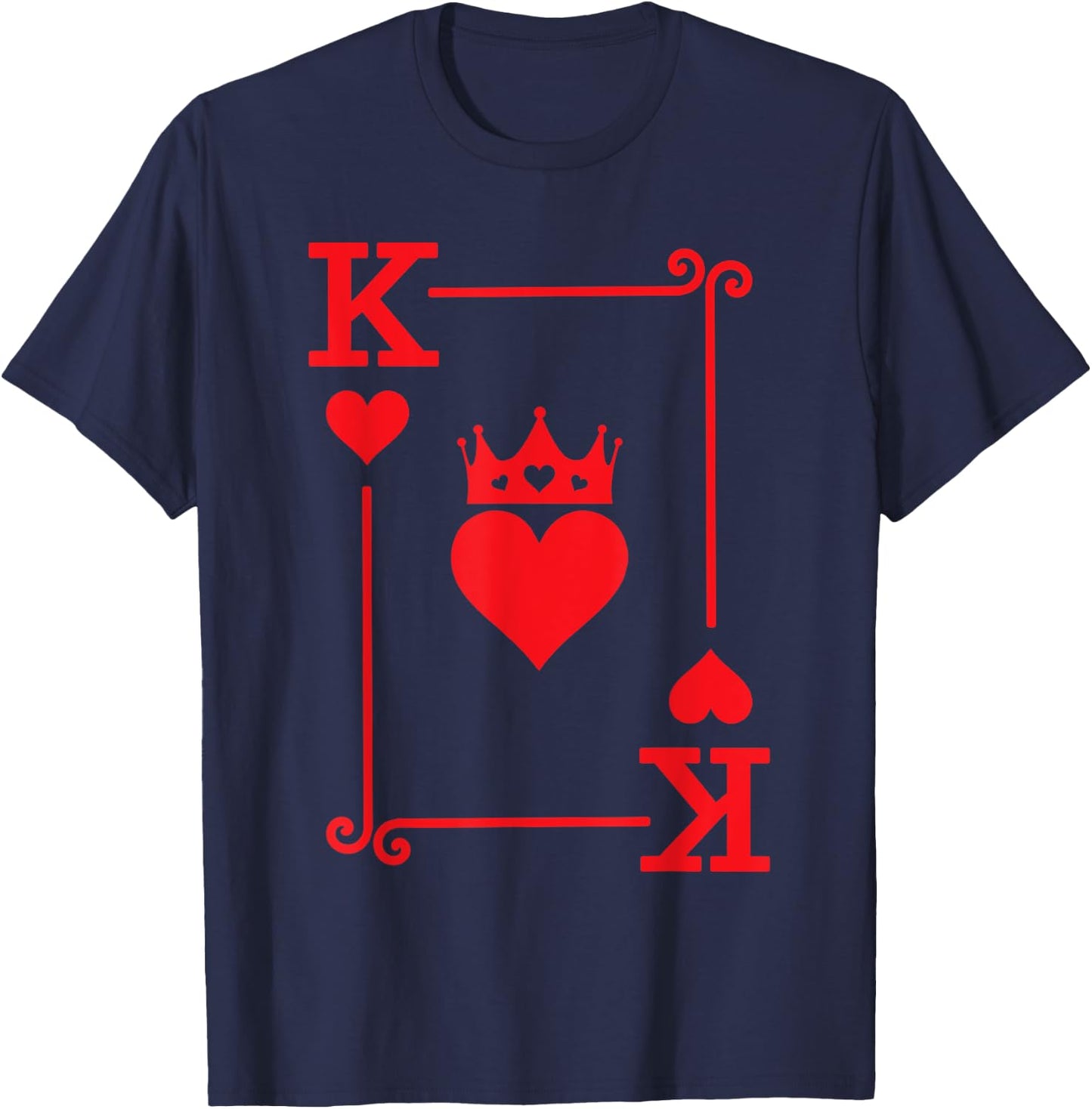 King Hearts Card Costume - Playing Cards - King of Hearts T-Shirt - T-Shirt | Navy
