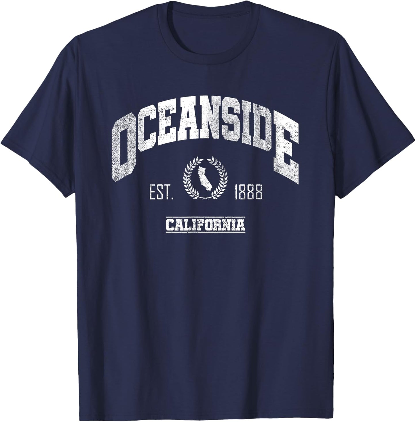 Oceanside CA | California | Vintage Throwback T-Shirt - T-Shirt | Navy