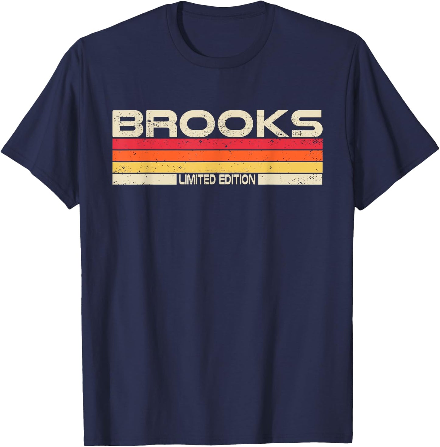 Brooks Surname Birthday Family Reunion 80s 90s Sunset T-Shirt - T-Shirt | Navy