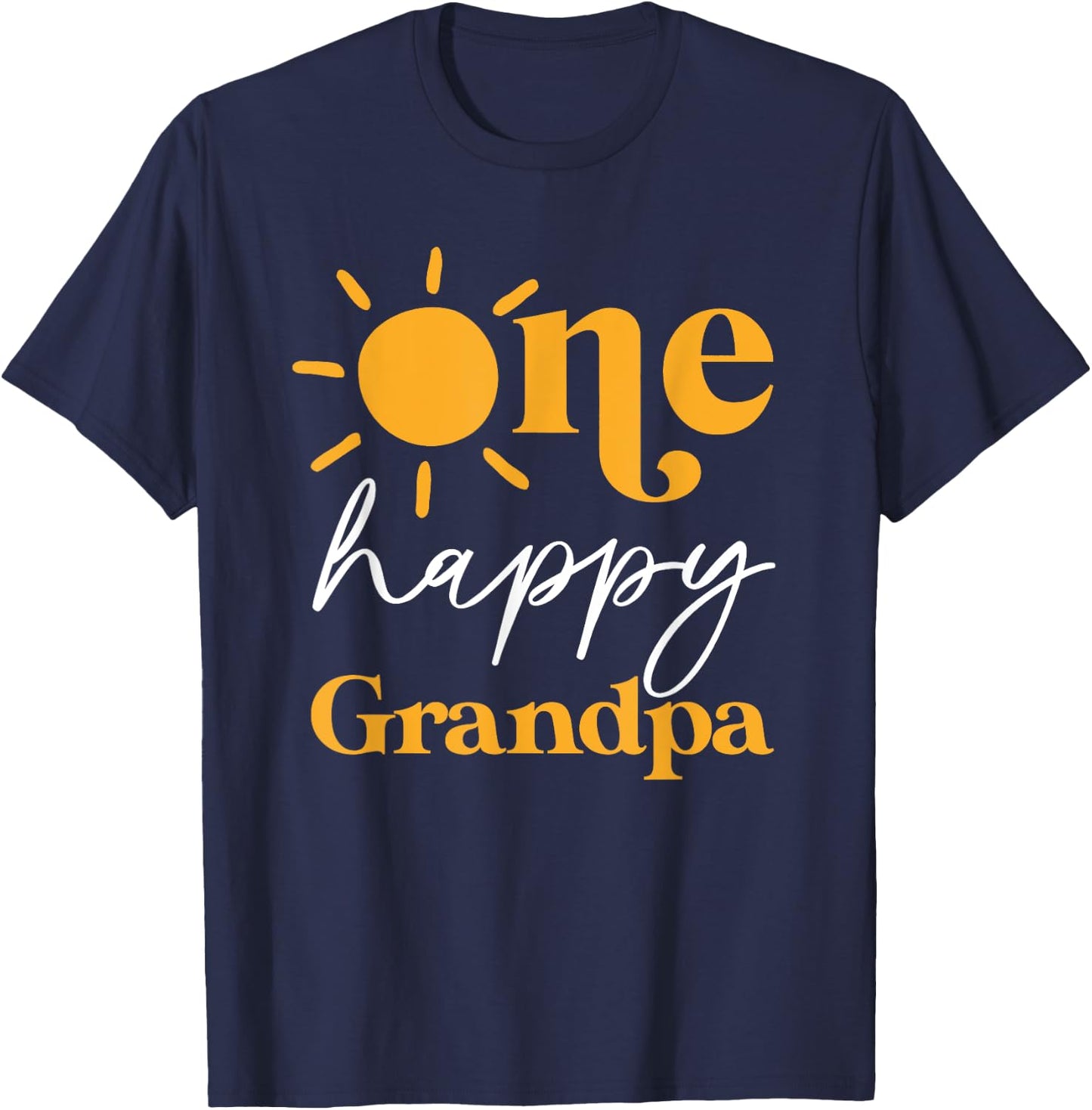 One Happy Grandpa of The Birthday First Trip Around the Sun T-Shirt - T-Shirt | Navy