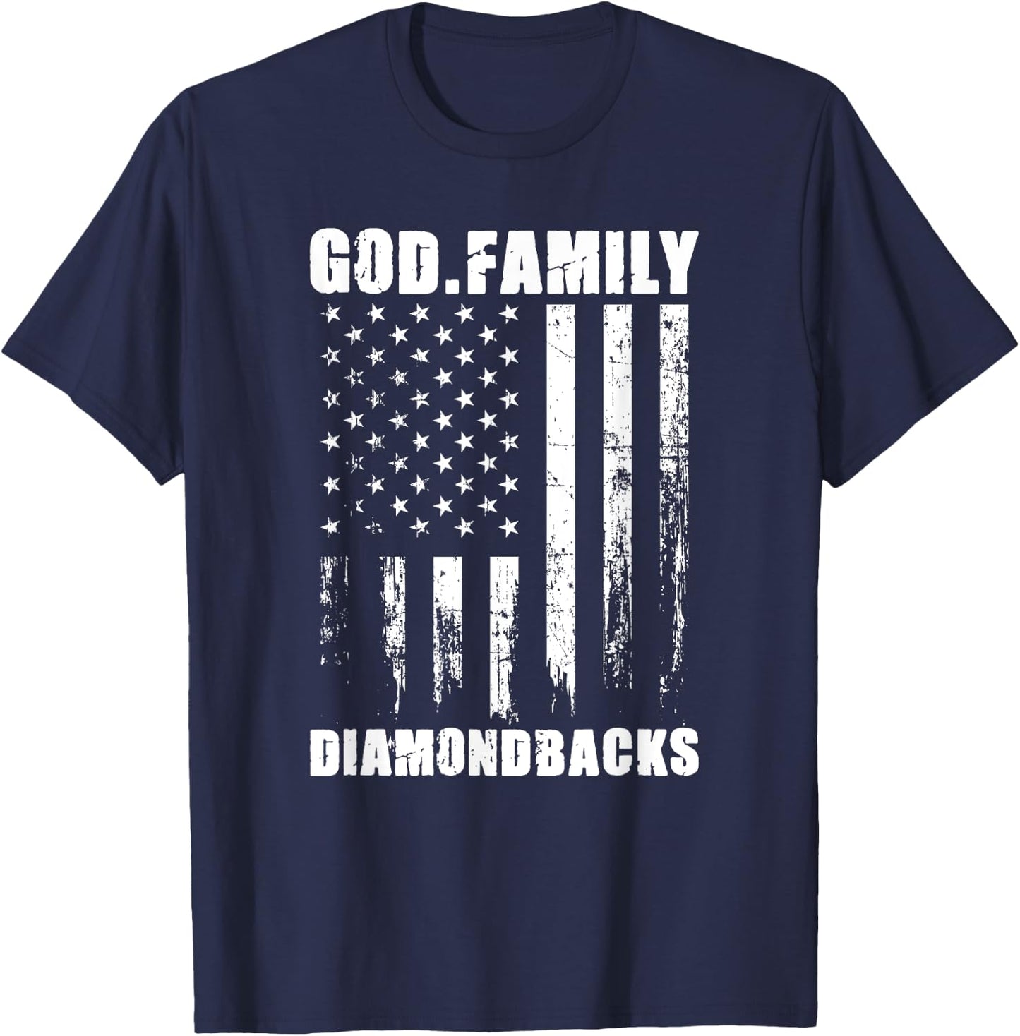 God. Family. Diamondbacks. Vintage USA Flag Kids Men T-Shirt - T-Shirt | Navy