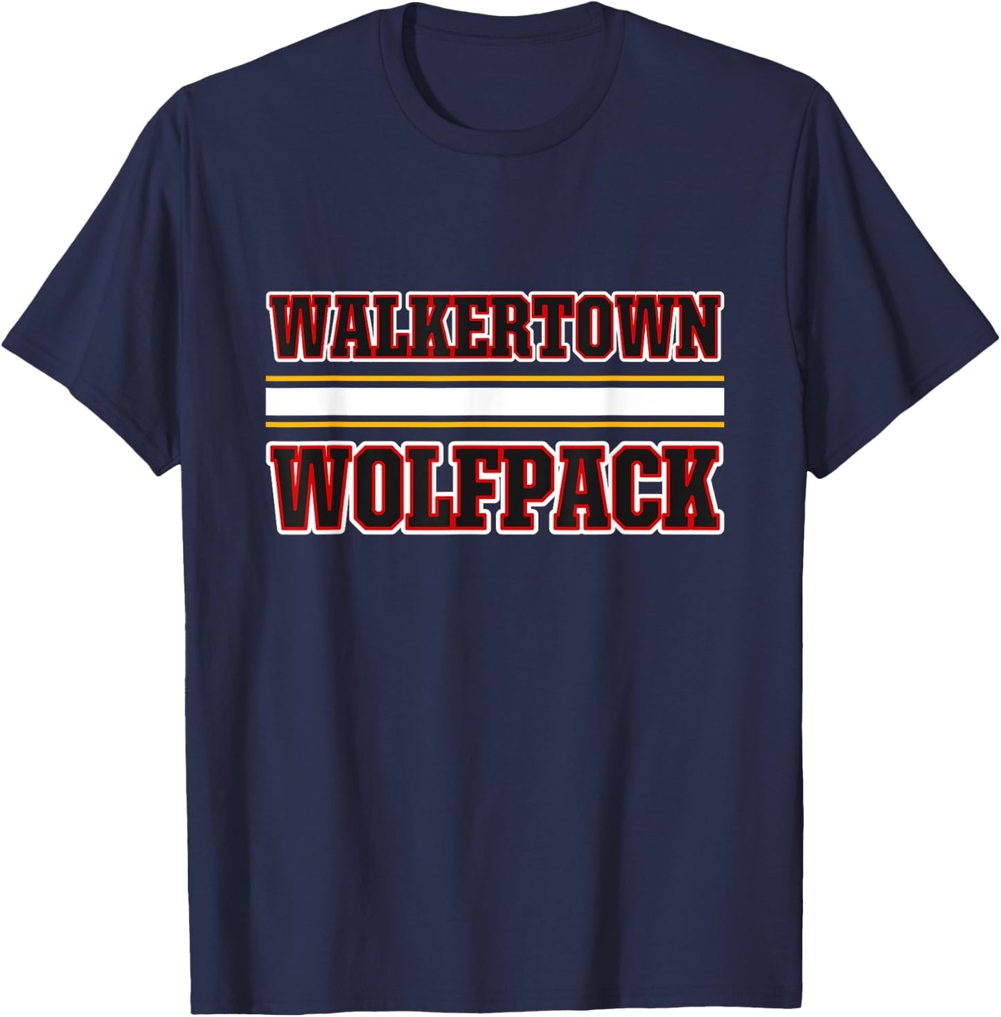 Walkertown Wolfpack Horizontal Stripes T-Shirt - T-Shirt | Navy