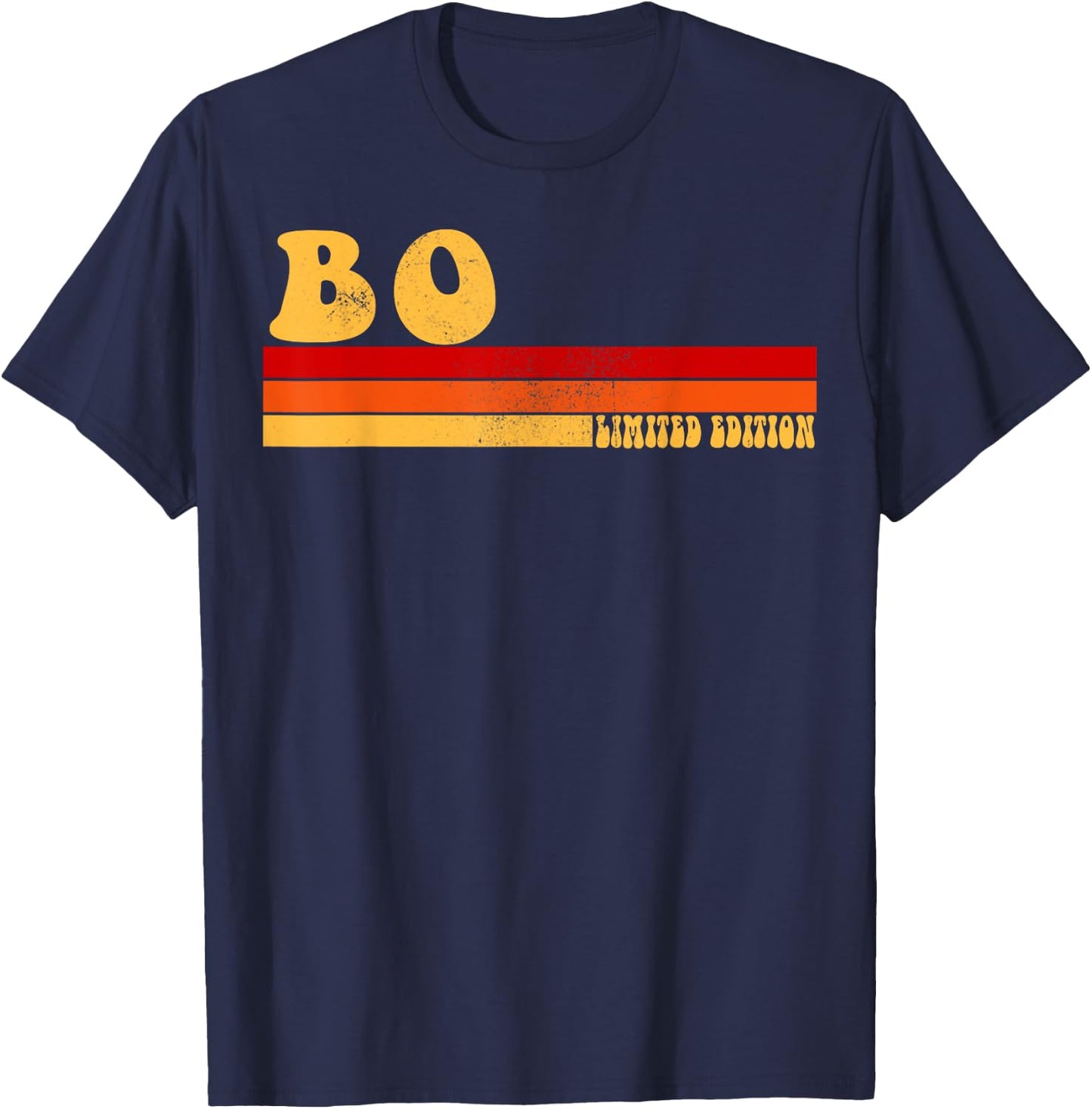 BO Name Personalized Idea Men Retro Vintage BO T-Shirt - T-Shirt | Navy