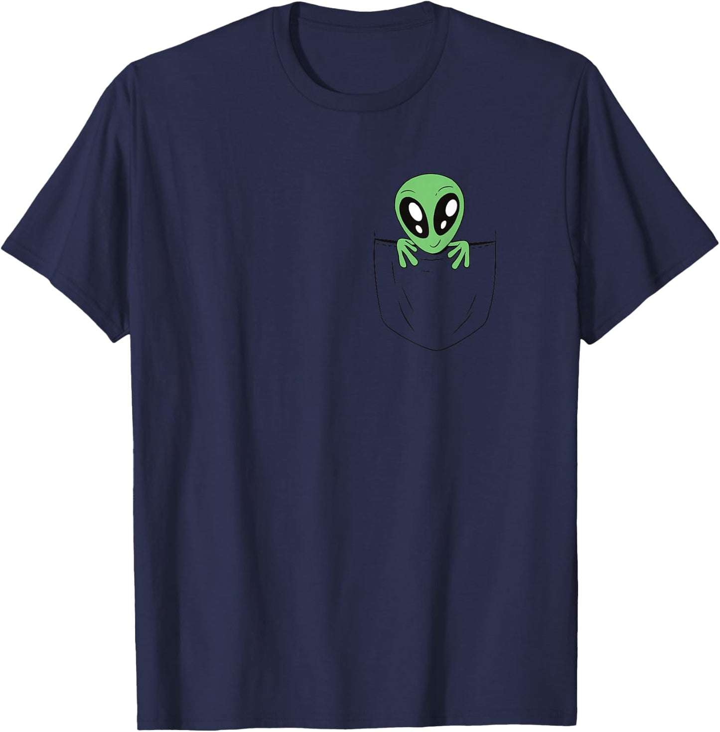 Green Alien in a Bag, Fun Sci-Fi Graphics T-Shirt - T-Shirt | Navy