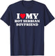 I Love My Hot Serbian Boyfriend Funny Matching Couple T-Shirt - T-Shirt | Navy