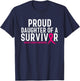 Proud Daughter Of A Survivor Mommy Breast Cancer Awareness T-Shirt - T-Shirt | Navy