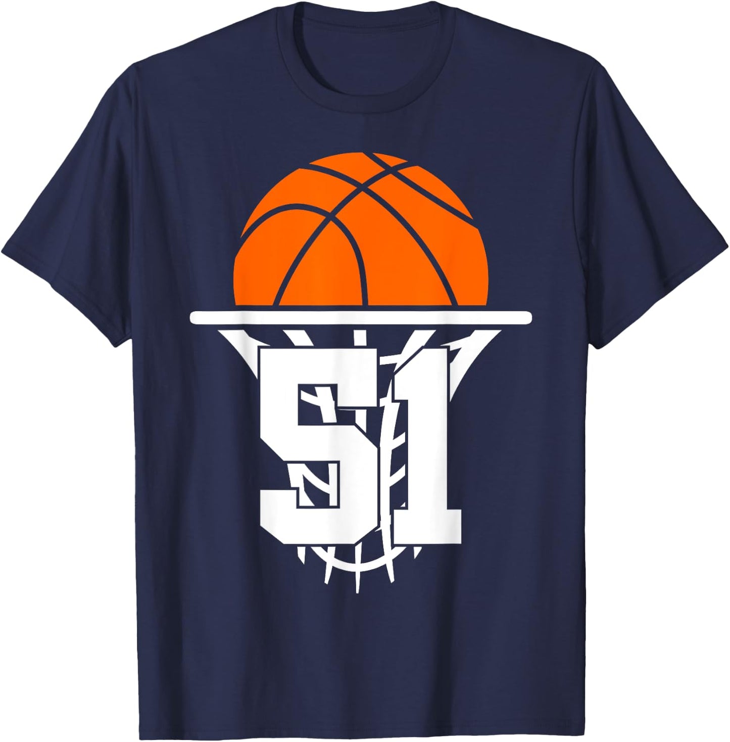 51 YEARS BASKETBALL 51st BIRTHDAY T-Shirt - T-Shirt | Navy