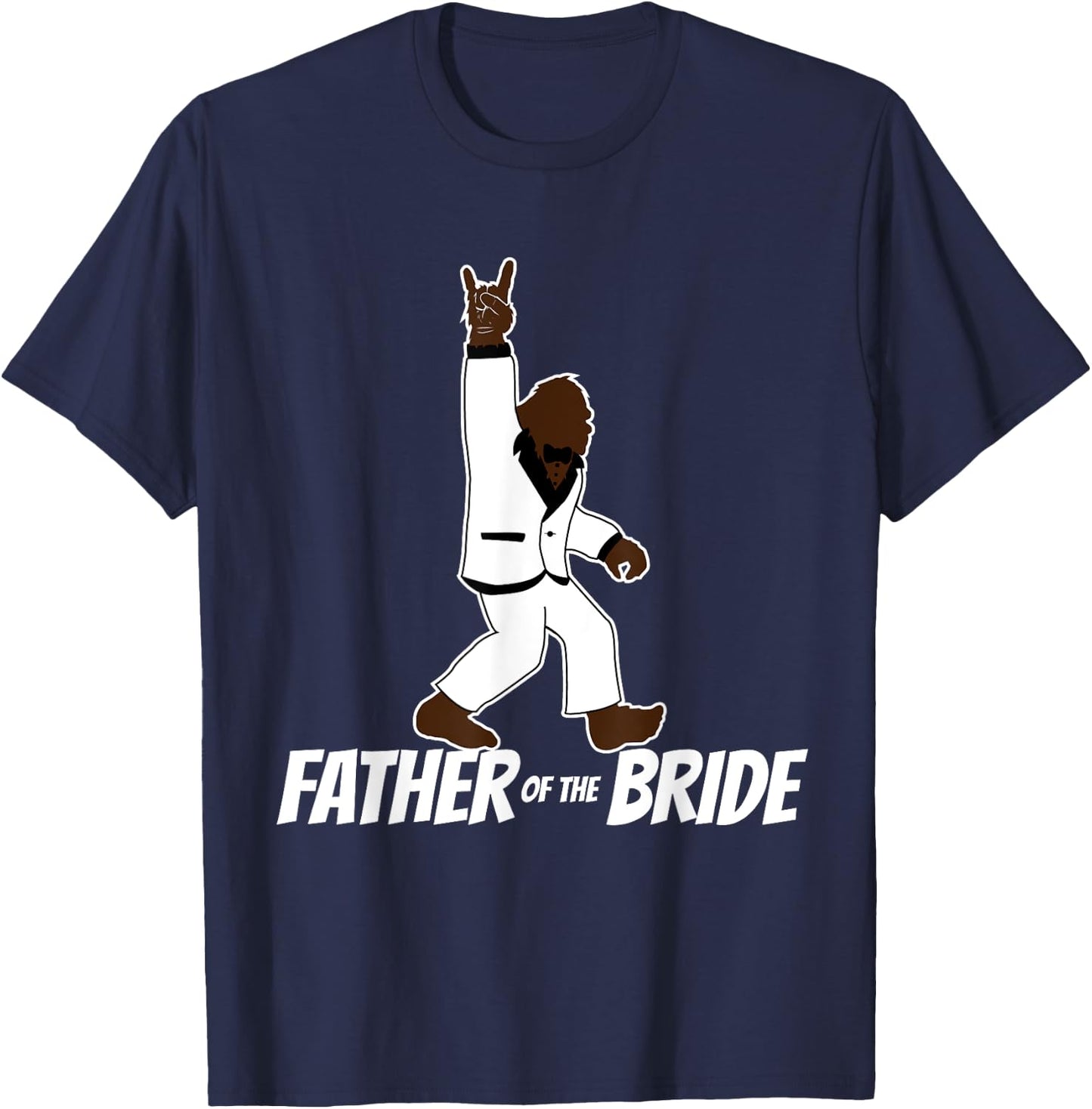 Bigfoot Rock and Roll Wedding Party Gift Father of Bride T-Shirt - T-Shirt | Navy