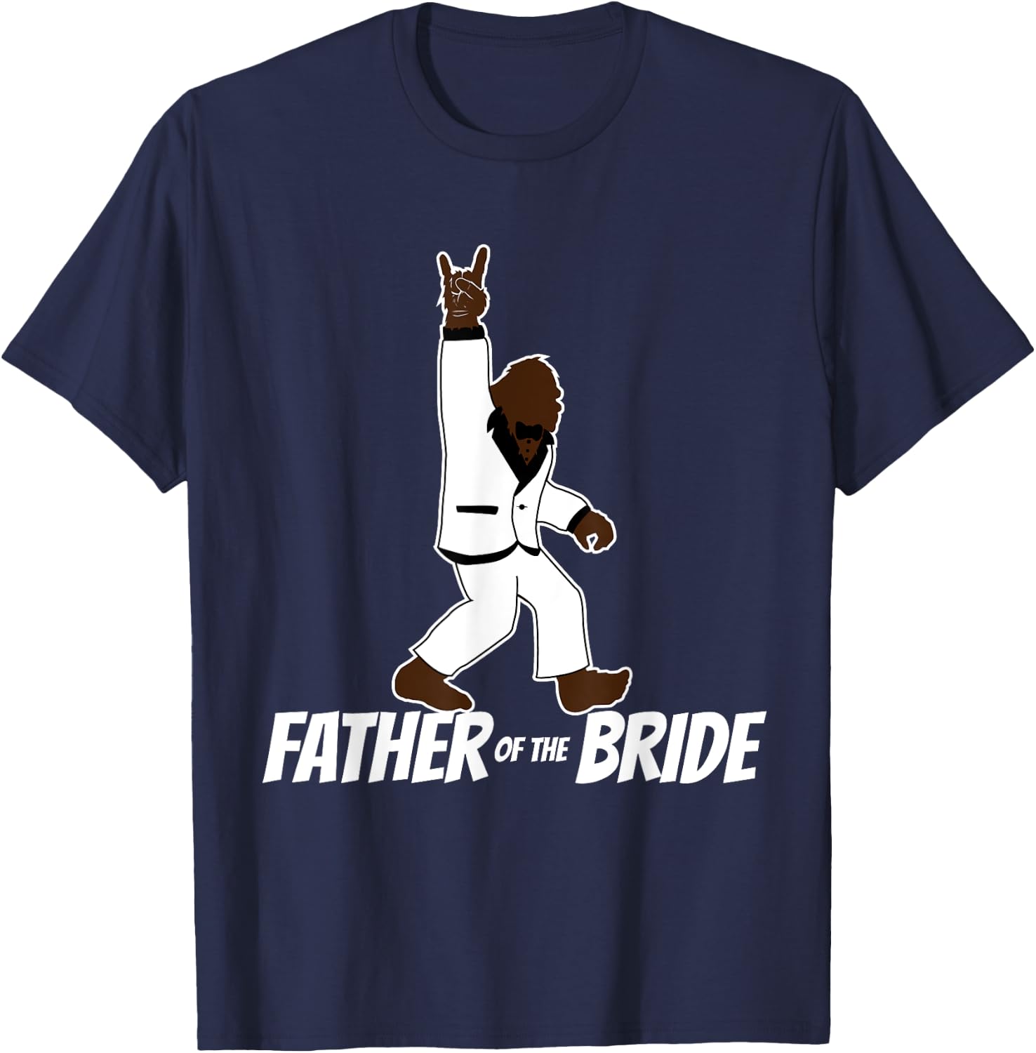 Bigfoot Rock and Roll Wedding Party Gift Father of Bride T-Shirt - T-Shirt | Navy