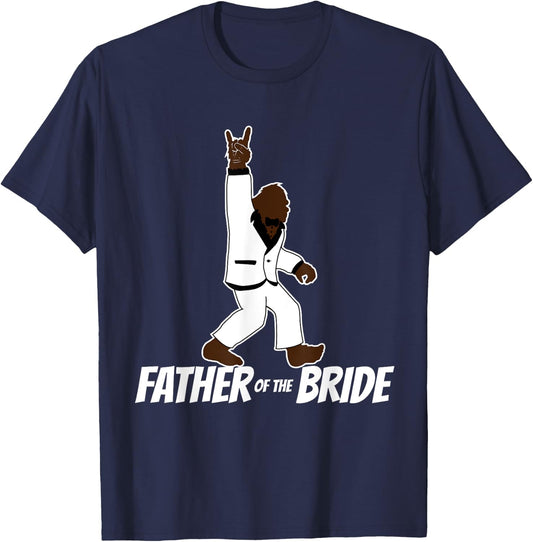 Bigfoot Rock and Roll Wedding Party Gift Father of Bride T-Shirt - T-Shirt | Navy
