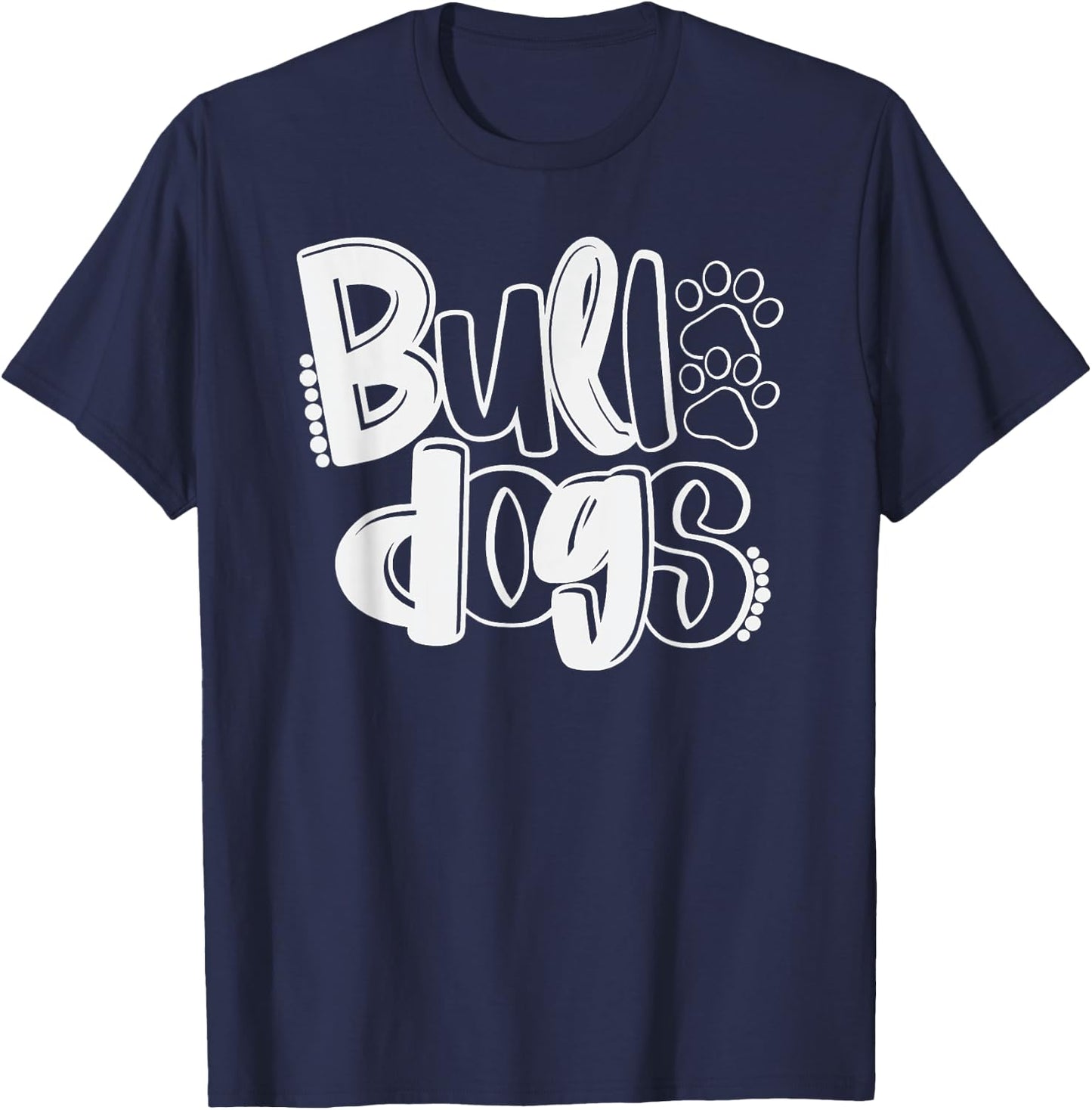 Funny Bulldog School Spirit Team Go Dawgs Back To School T-Shirt - T-Shirt | Navy