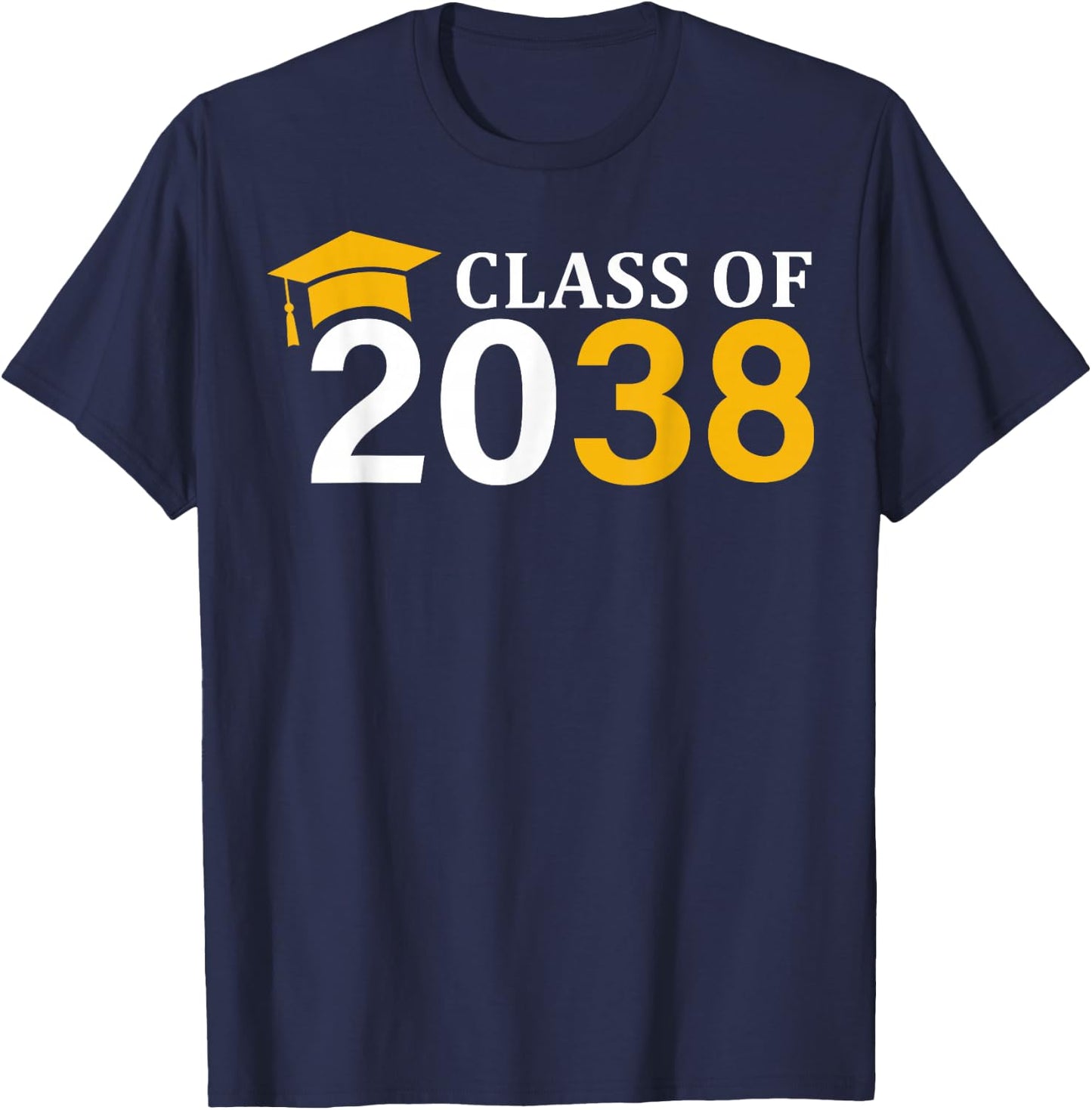Class of 2038 Grow With Me Kindergarten K-12 Class of 2038 T-Shirt - T-Shirt | Navy