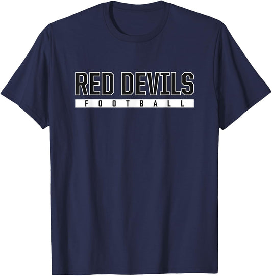 Red Devils Central High School Football T-Shirt - T-Shirt | Navy