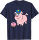 Pig Cop & Donut Funny Police Officer Blue Line Cop Protest T-Shirt - T-Shirt | Navy