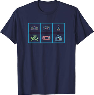 Control All The Things Video Game Controller 80's Style T-Shirt - T-Shirt | Navy